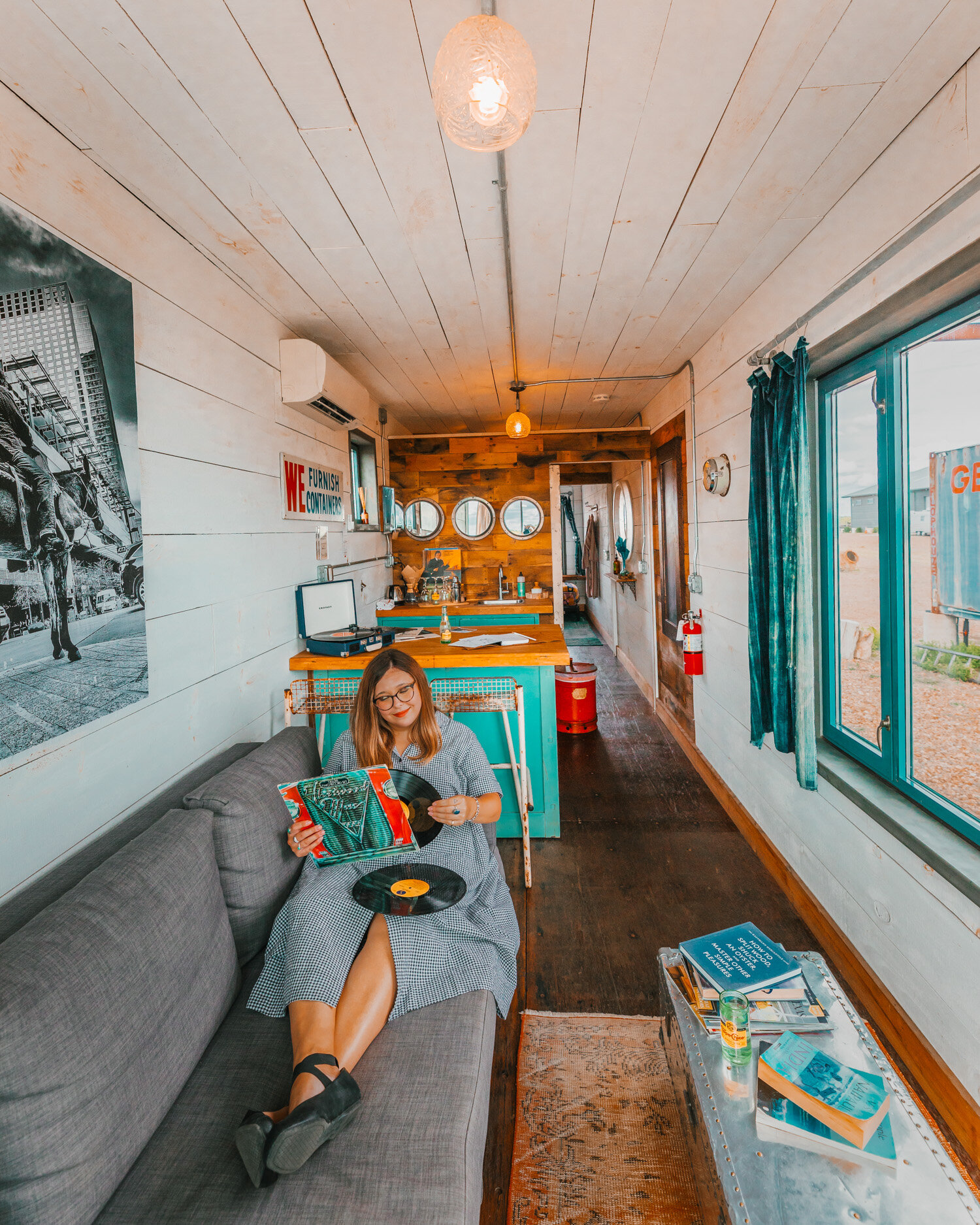 FlopHouze Shipping Container Hotel in Round Top, Texas; dog friendly glamping near Austin