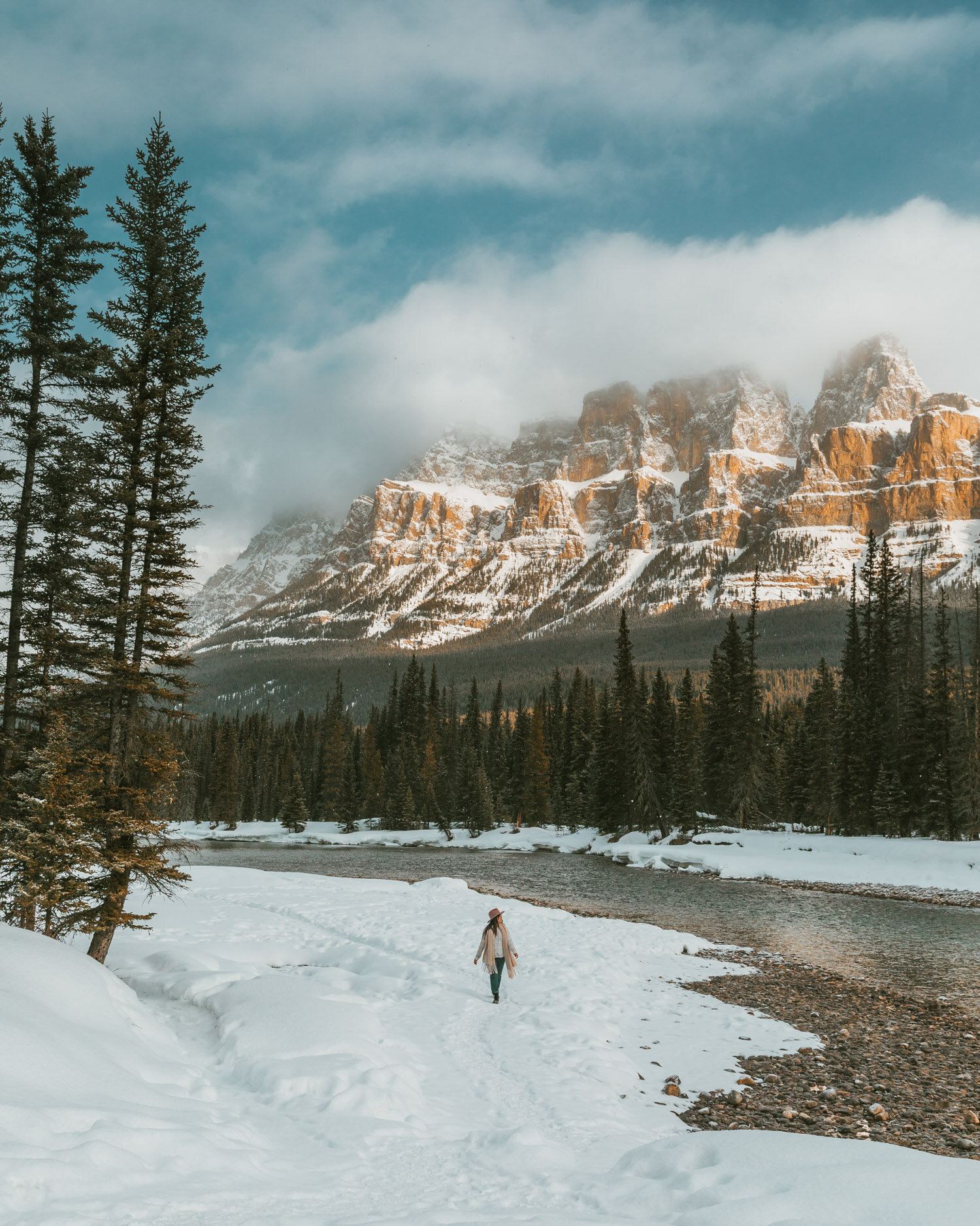 Castle Mountain snowy // The Ultimate Guide to Visiting Banff in Winter