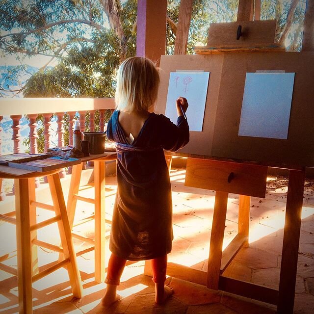 Little artist at work. #littleartist #makeart #create #littleexplorers #mountainlife