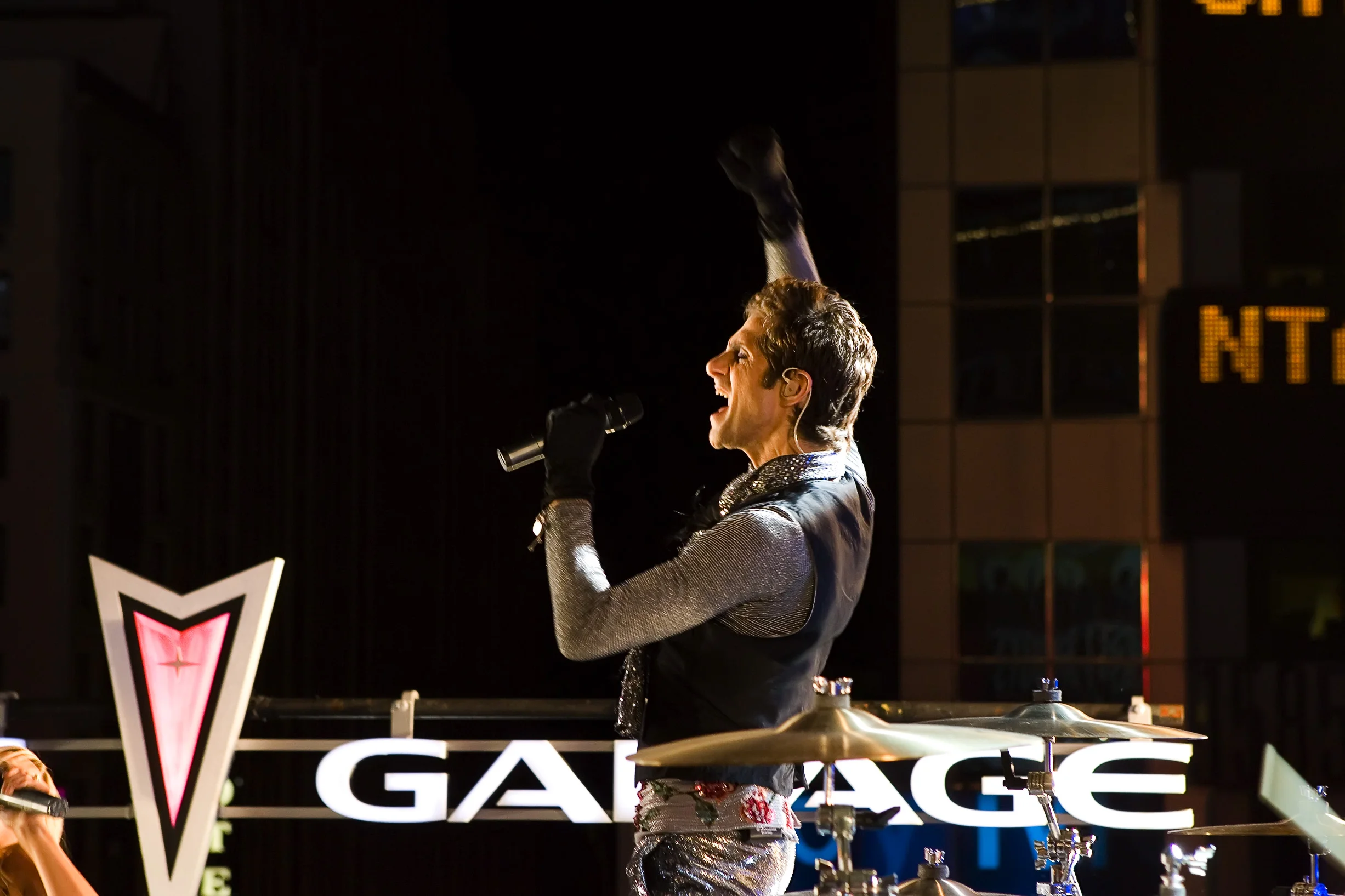 Perry Farrell on the set of ABC Pontiac Garage Saturday Night Football