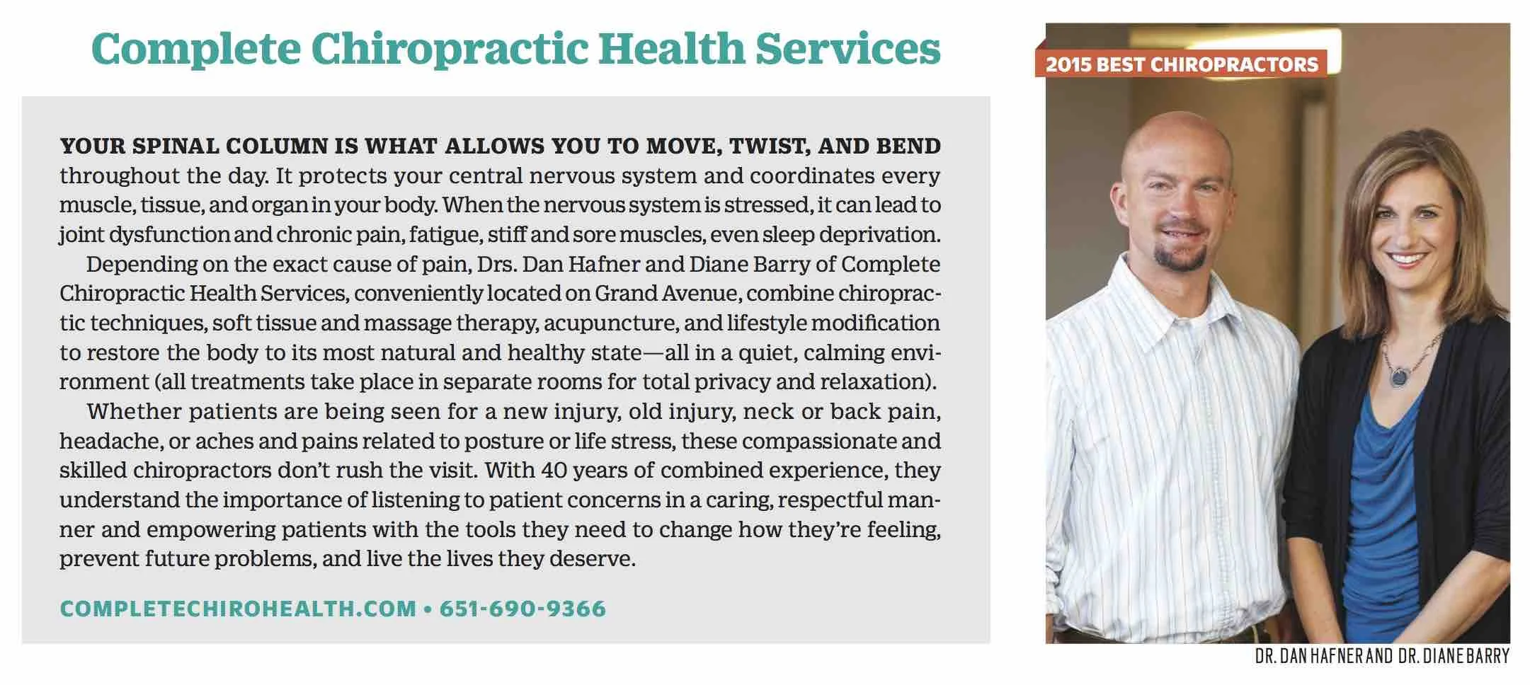 Minnesota MOntlhy Profile of COmplete Chiropractic