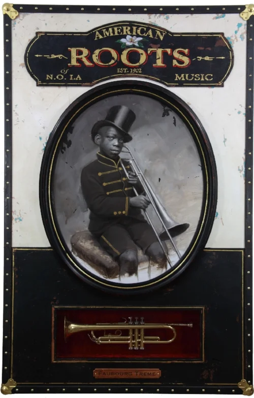 American Roots, 2016, Portrait painted in oil on wood panel. 65" x 42" x 6." 