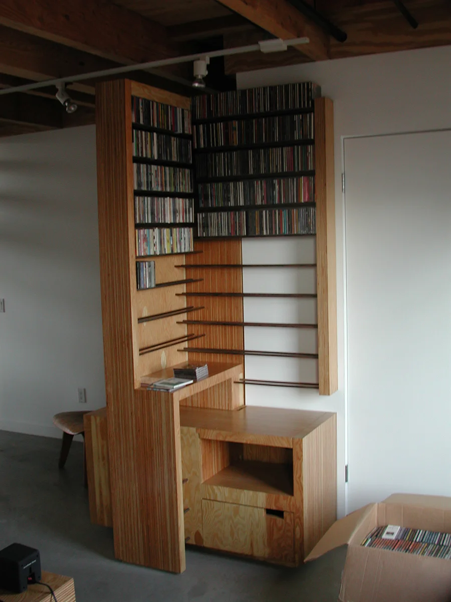  While from the office area itself one has access to the cd collection, the heart of the project with over 1000 on display. 