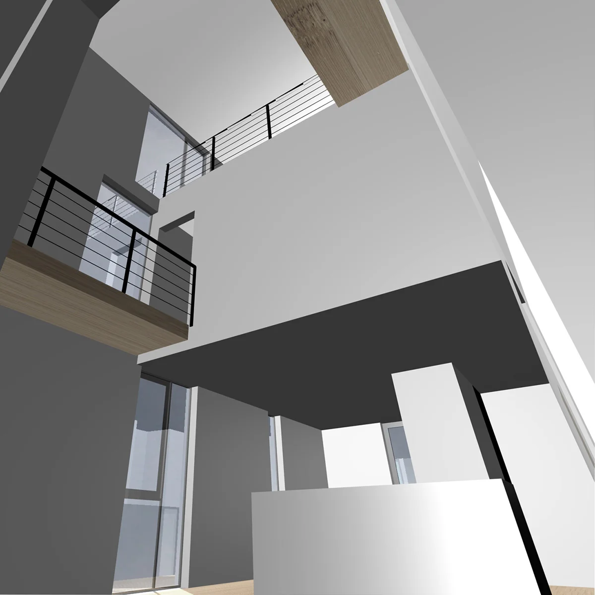 View from upper unit dining area looking up