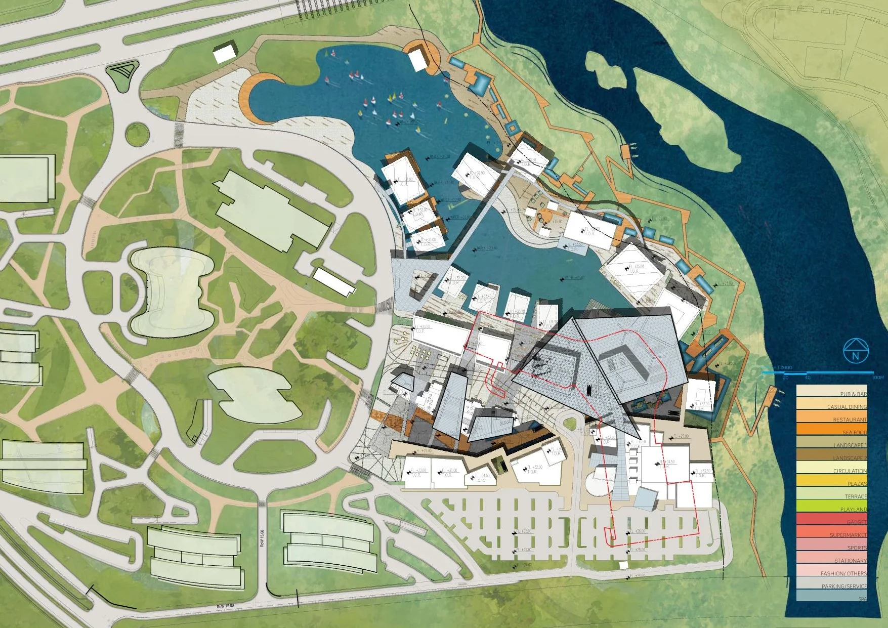 This site plan shows how Indonesia's natural biodiversity is an amenity to the shops and restaurants.