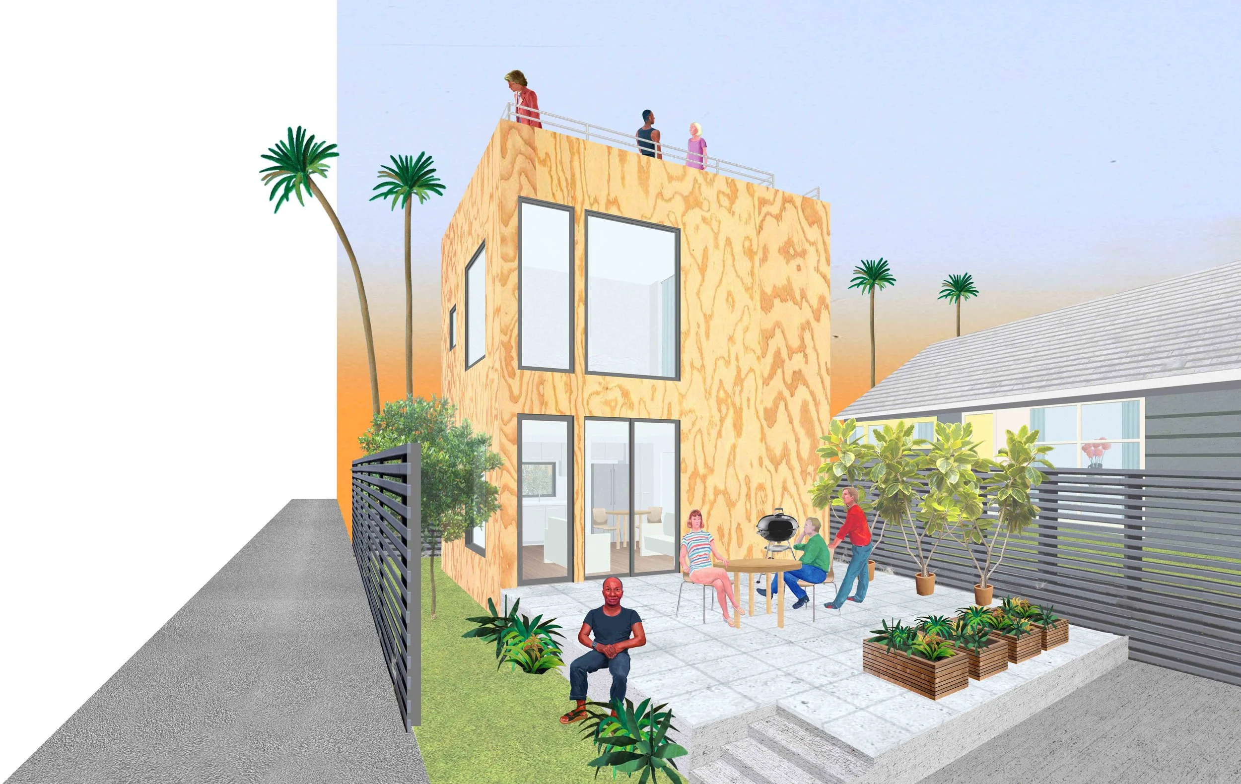 A large roof deck and optional patio provide copious outdoor area, perfect for lounging and entertaining.