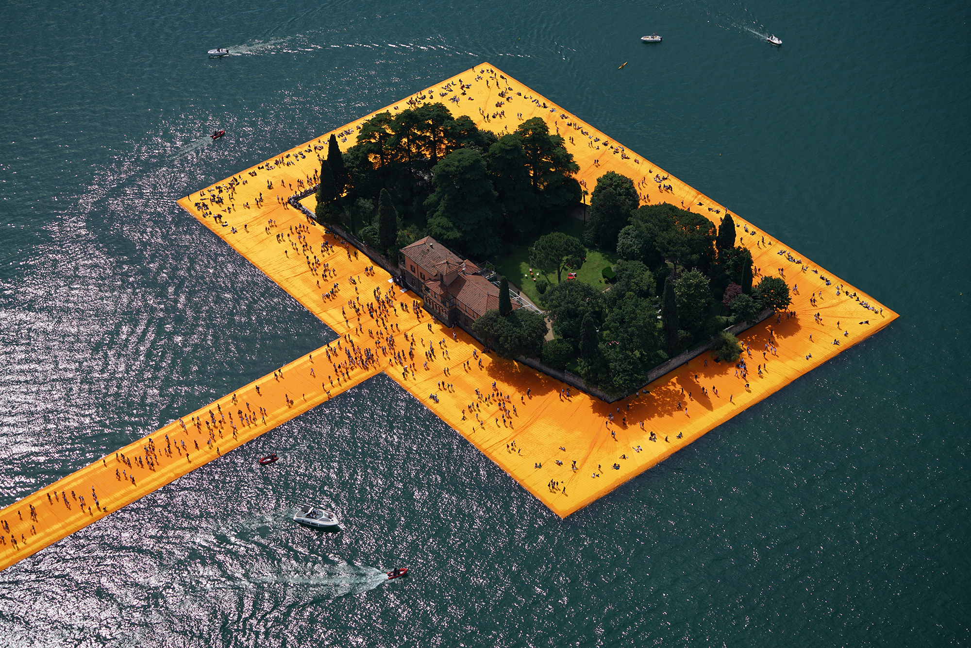 The Floating Piers, Lake Iseo, Italy, 2014-16