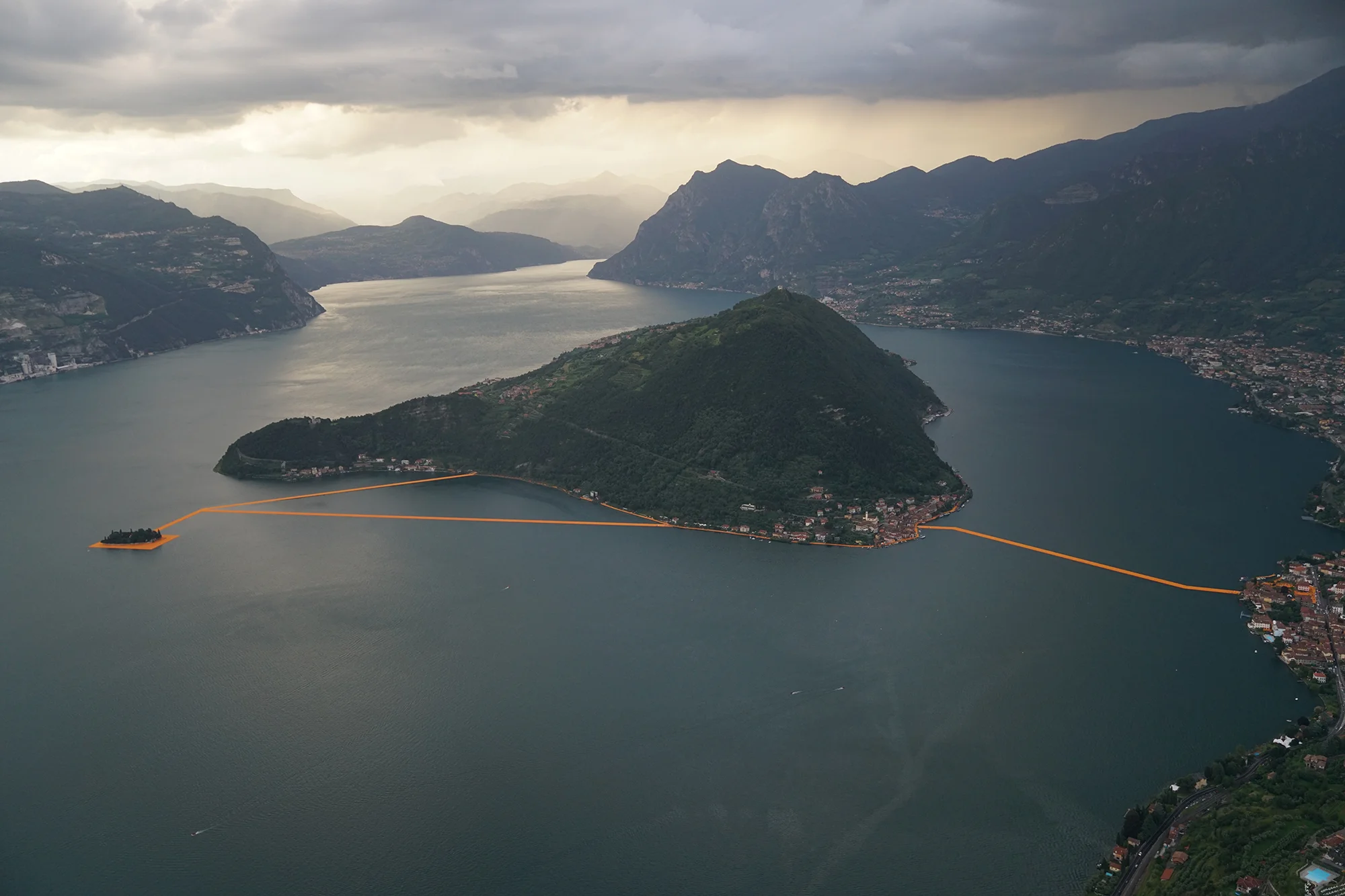 The Floating Piers, Lake Iseo, Italy, 2014-16