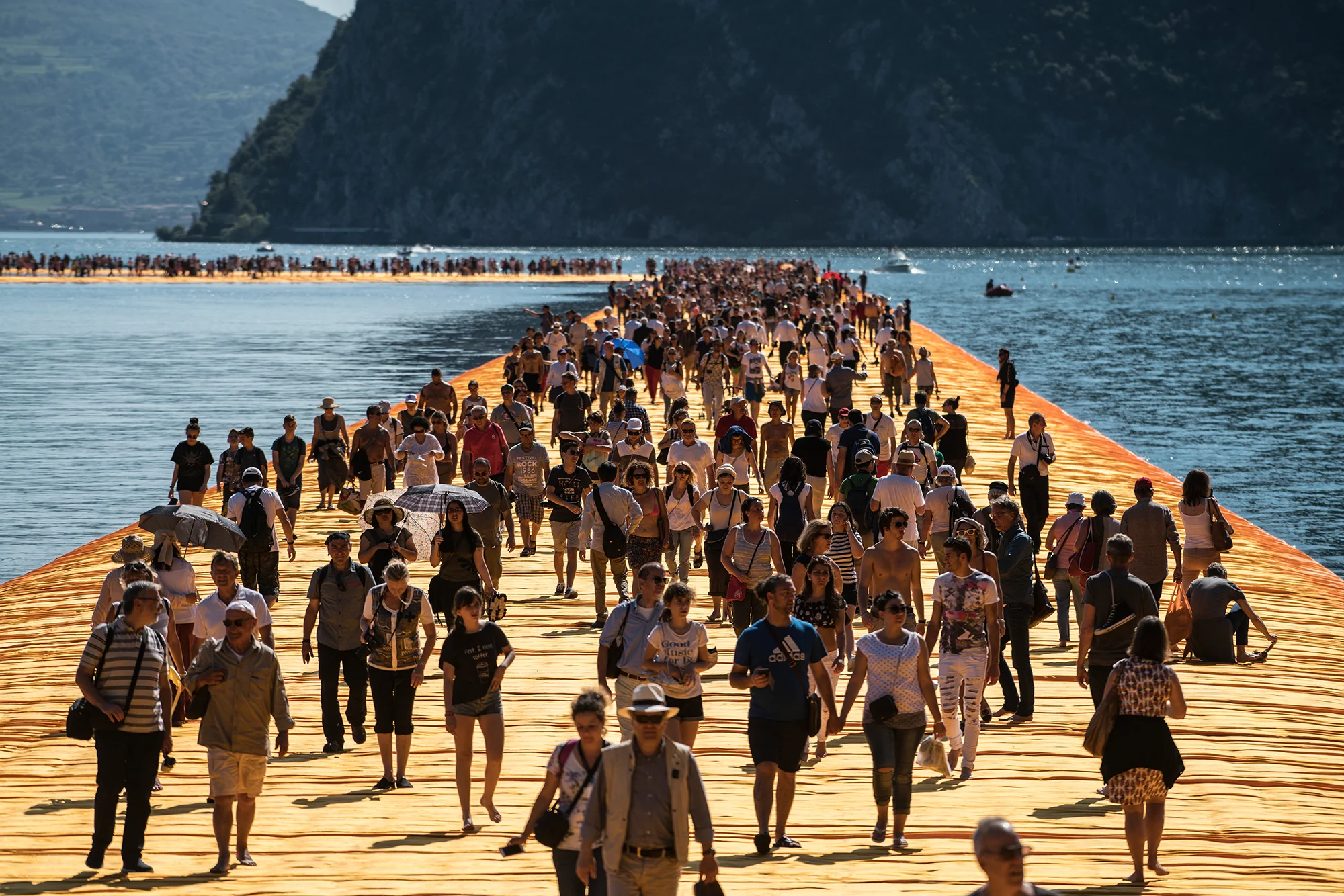 The Floating Piers, Lake Iseo, Italy, 2014-16