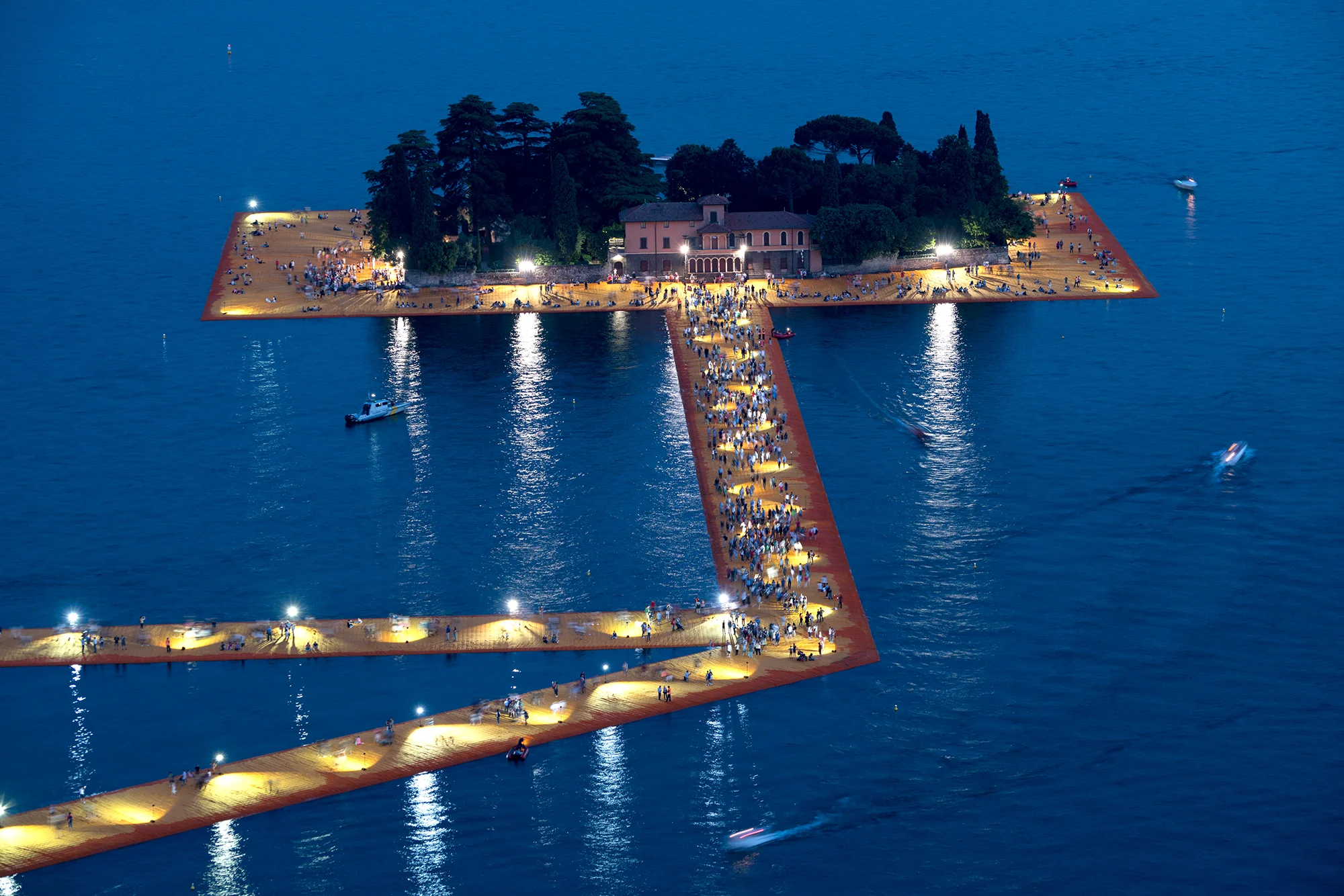 The Floating Piers, Lake Iseo, Italy, 2014-16