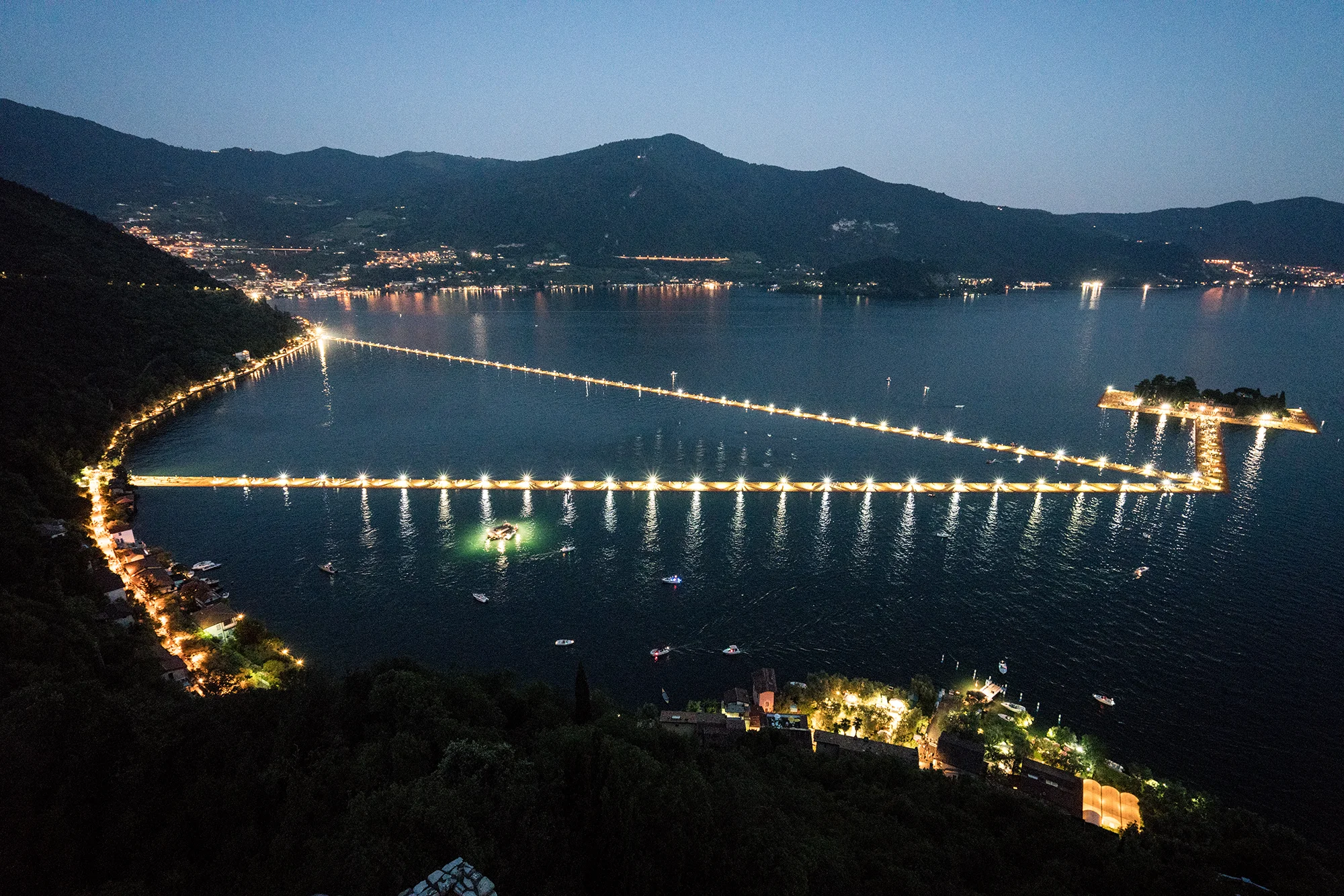 The Floating Piers, Lake Iseo, Italy, 2014-16