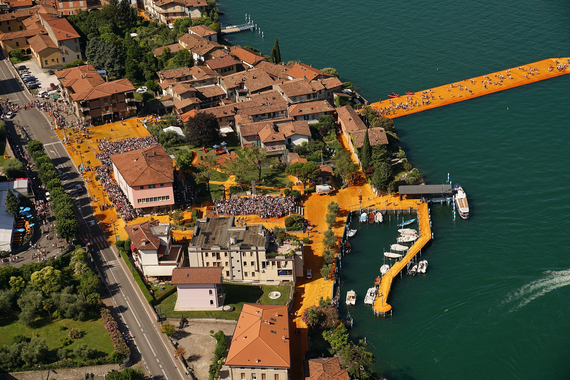 The Floating Piers, Lake Iseo, Italy, 2014-16