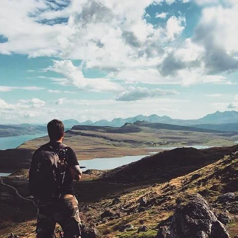 Walking up to Old Man Of Storr 25/08/2016.