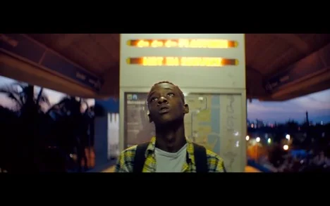 Ashton Sanders as a teenage Chiron in Moonlight