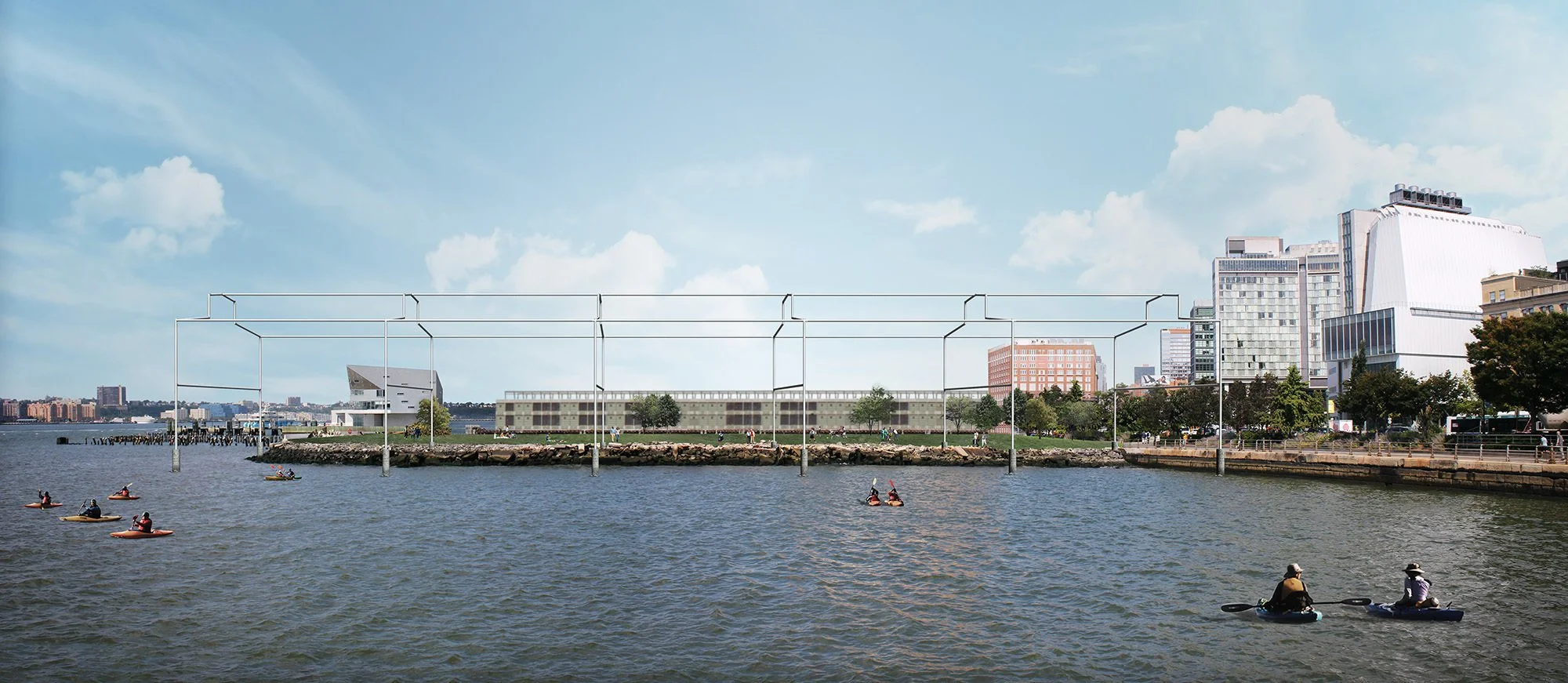 A rendering of the proposed Hammons art installation as seen from the south.&nbsp;CreditGuy Nordenson and Associates