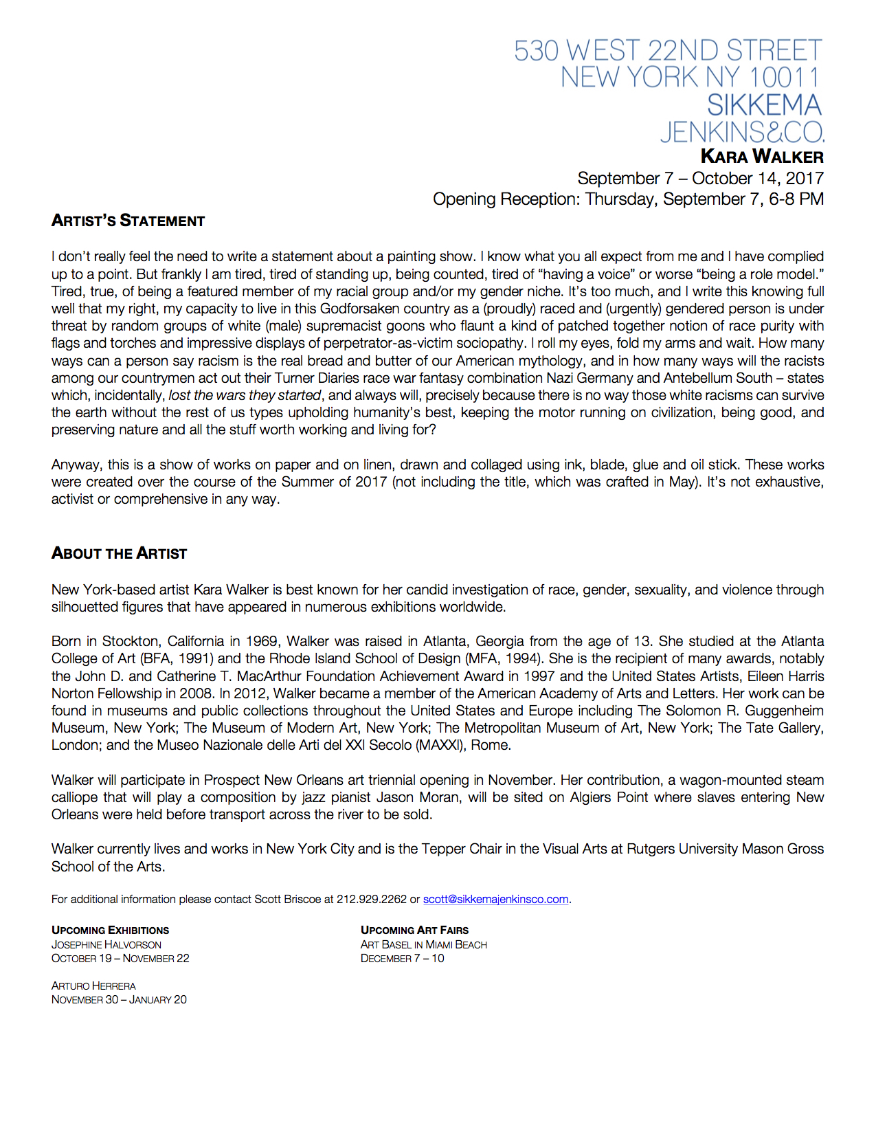 Kara Walker Exhibit At Sikkema Jenkins Tribes