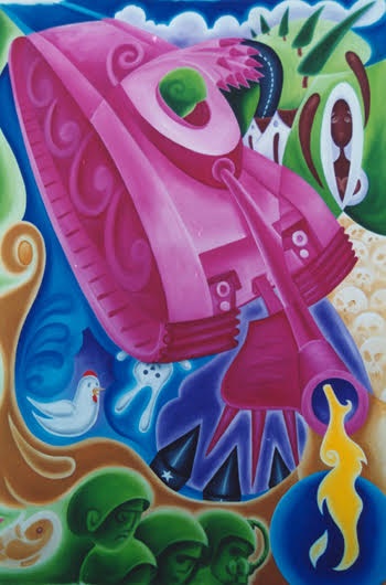 2005, The Pink Tank, size 150cm x 100cm acrylic on canvas $5200 .jpg