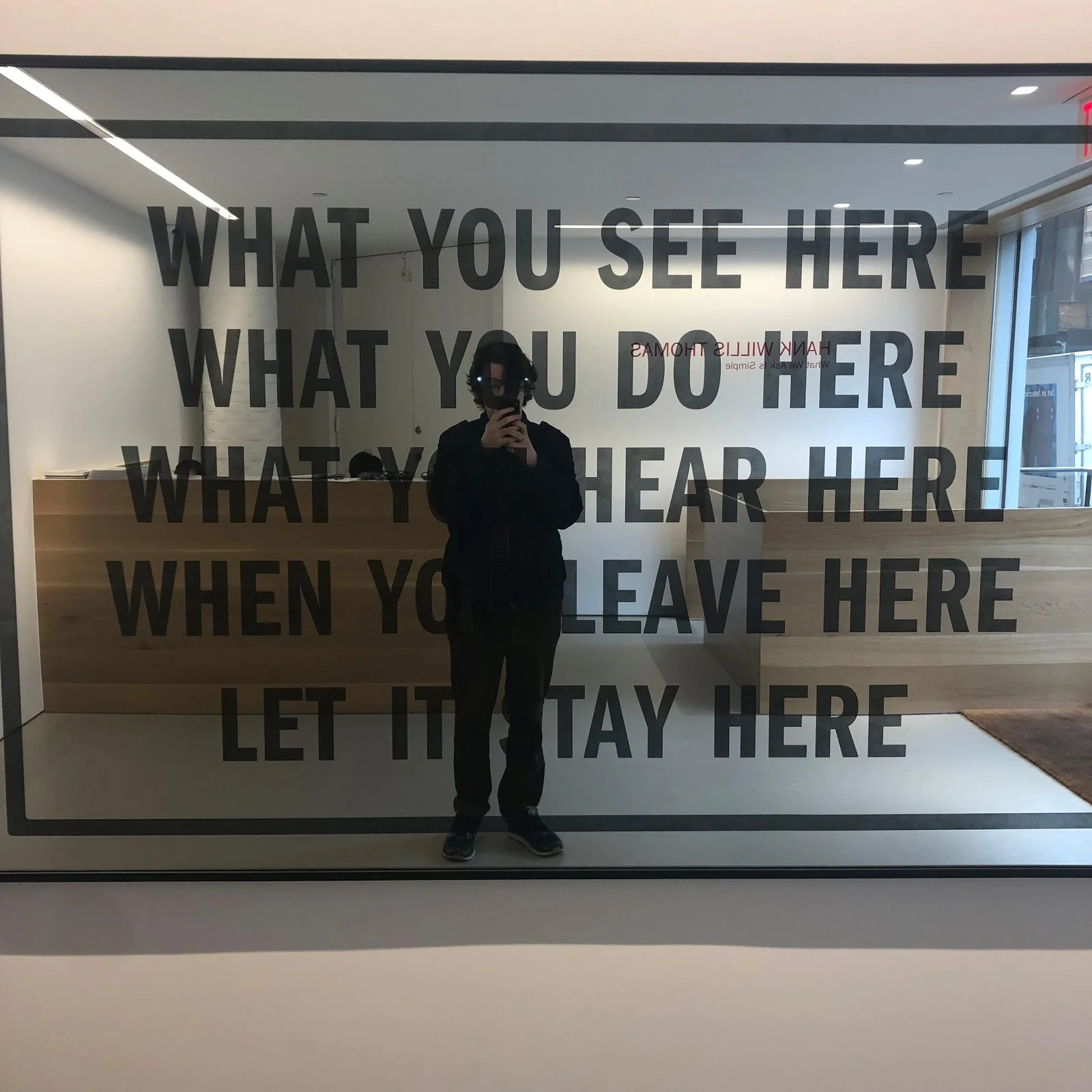 “What You See Here/What You Do Here/What You Hear Here/What You Leave Here/Let it Stay Here, 2018