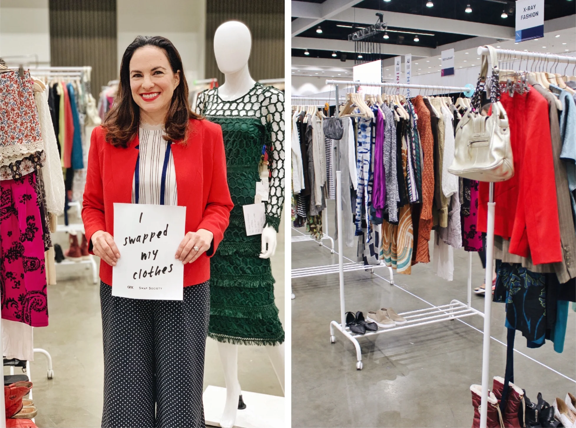 Swap Society co-founder Nicole Robertson, right: Swap Society at ReMode Image: MOCHNI