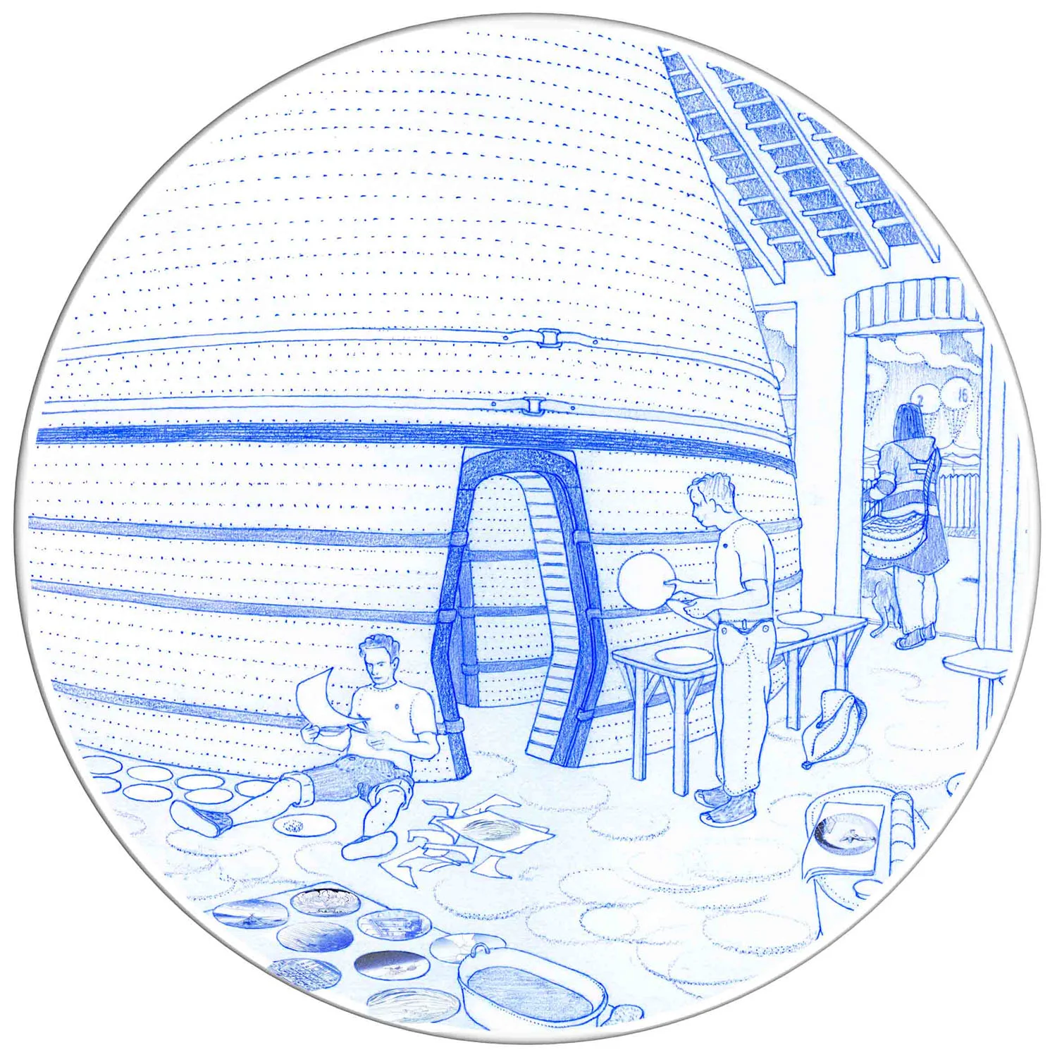 Sponging dinner plate