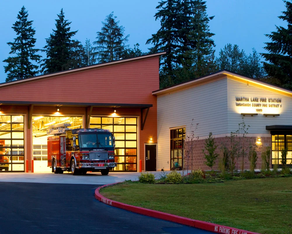 Snohomish County Martha Lake Fire Station 21 by Seattle Fire Station Design Expert TCA Architecture