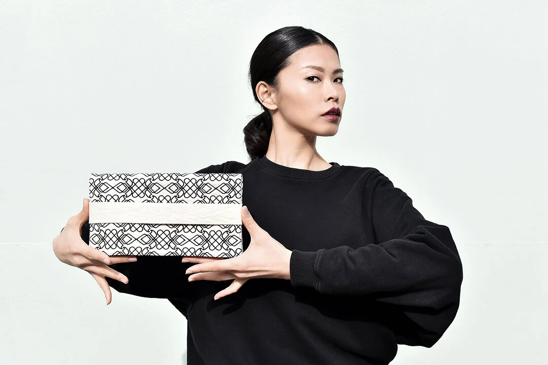 Mayya x VA - vegan Pinatex embroidered clutch bag