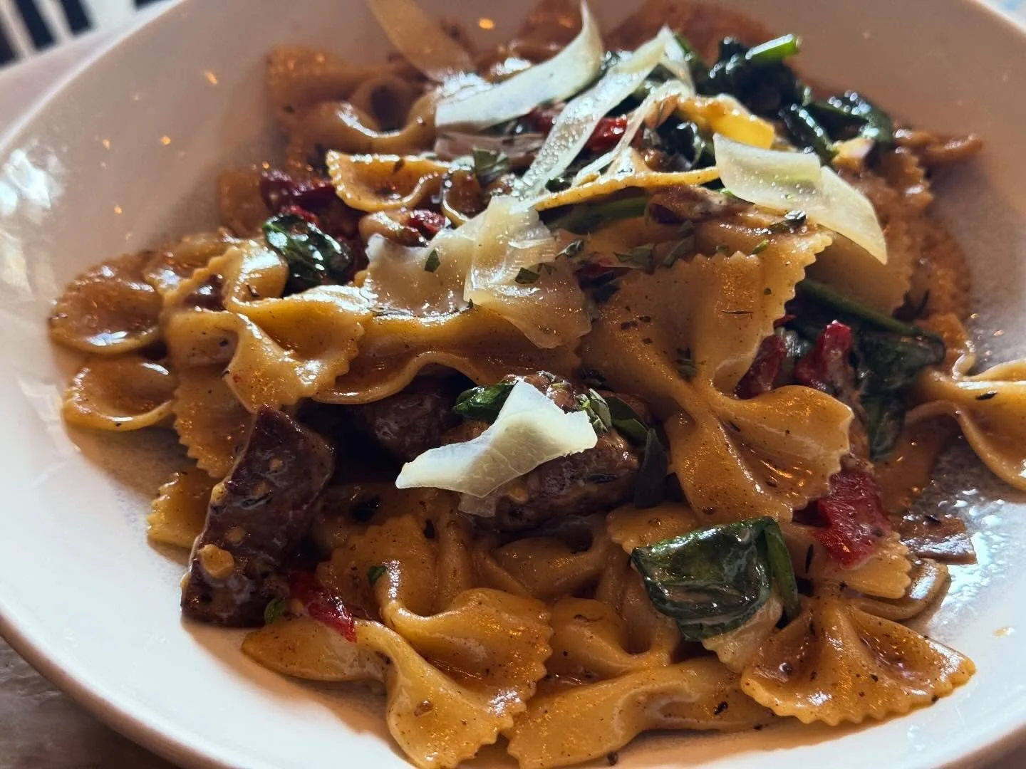 Tonight we&rsquo;re offering Cajun Beef Farfalle as our pasta special. We have blackened tenderloin with spinach, red onions and sun-dried tomatoes coming in a Cajun cream sauce with grano padano to finish the dish. Tables are limited, so be sure to 