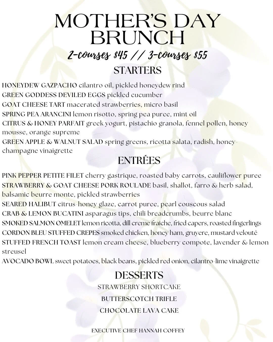 Celebrate the Moms in your life with brunch! Chef Hannah's pre-fixe menu is now available! Reservations are limited but can be made through OpenTable or by calling us at (859) 252-1010⁠
⁠
#dudleysonshort #mothersday #lexeats #sharethelex #kyproud