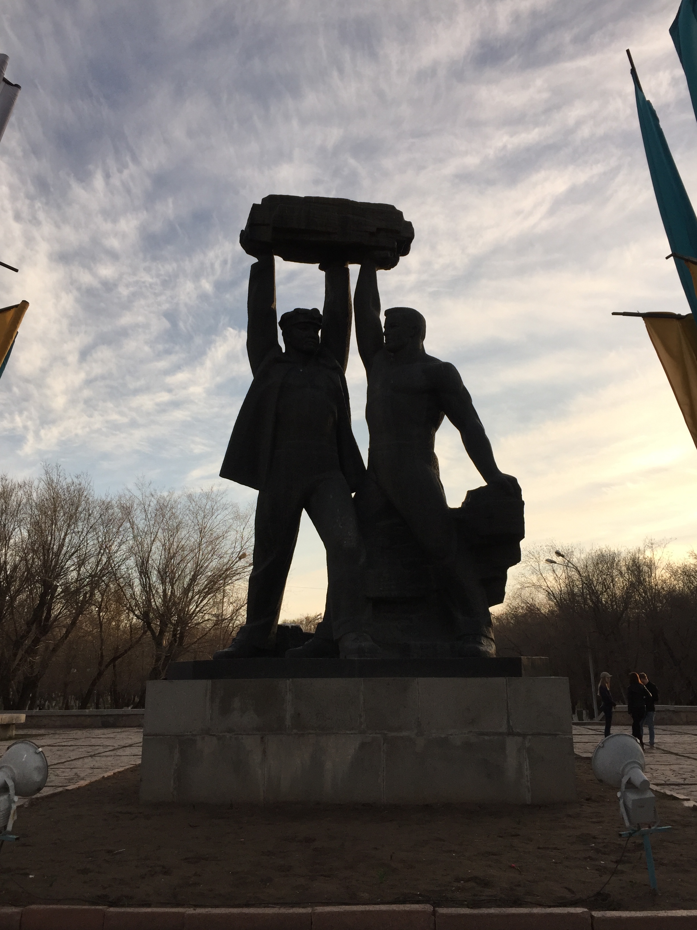 Famous statue in Karanganda, represents unity between Russia & Kazakhstan