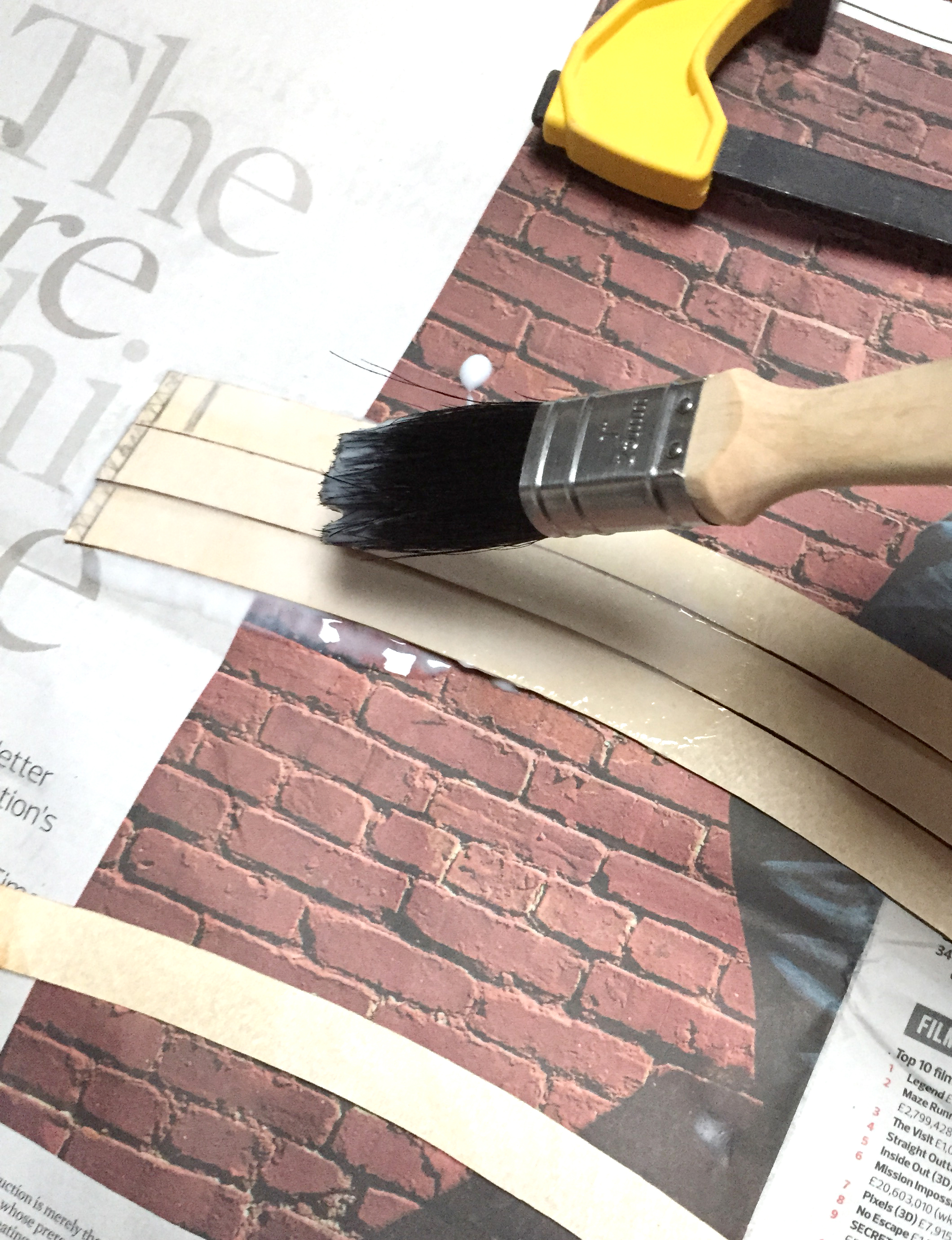 split easy chair laminate gluing (fifth scale model)