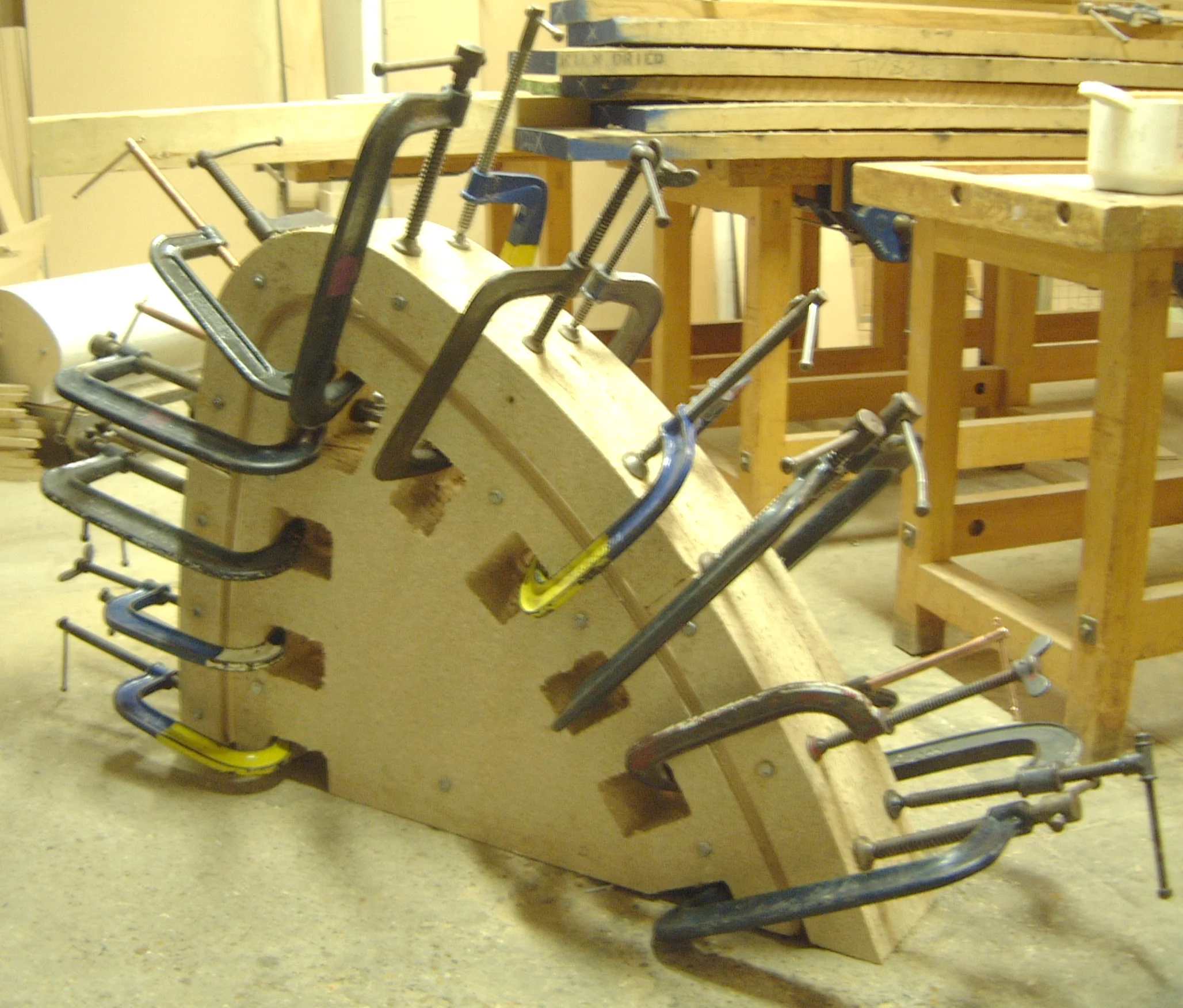 lounge chair oak veneer armrest clamping up