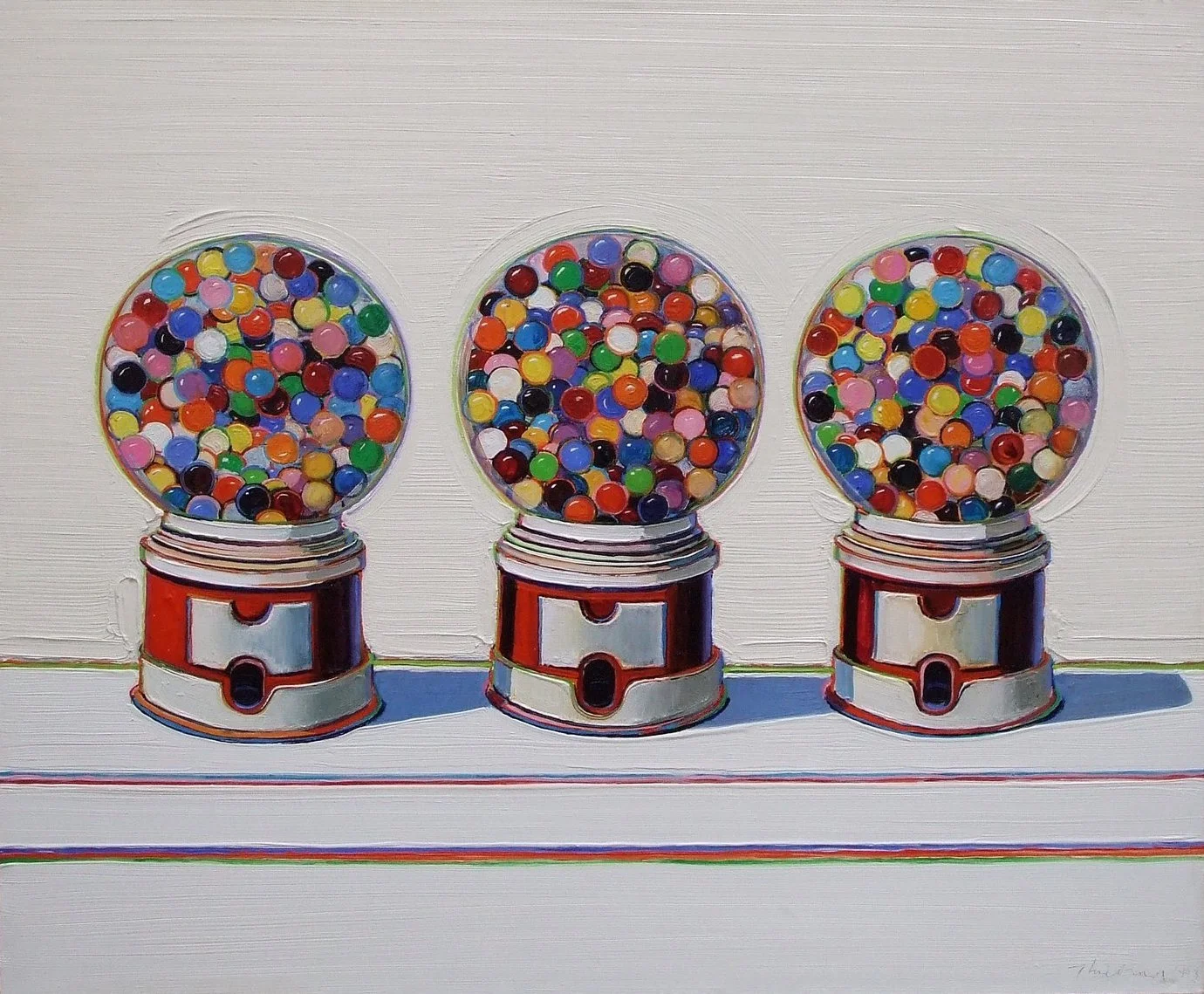 Wayne Thiebaud, Three Machines (1963), oil on canvas 30 x 36 1/2 in