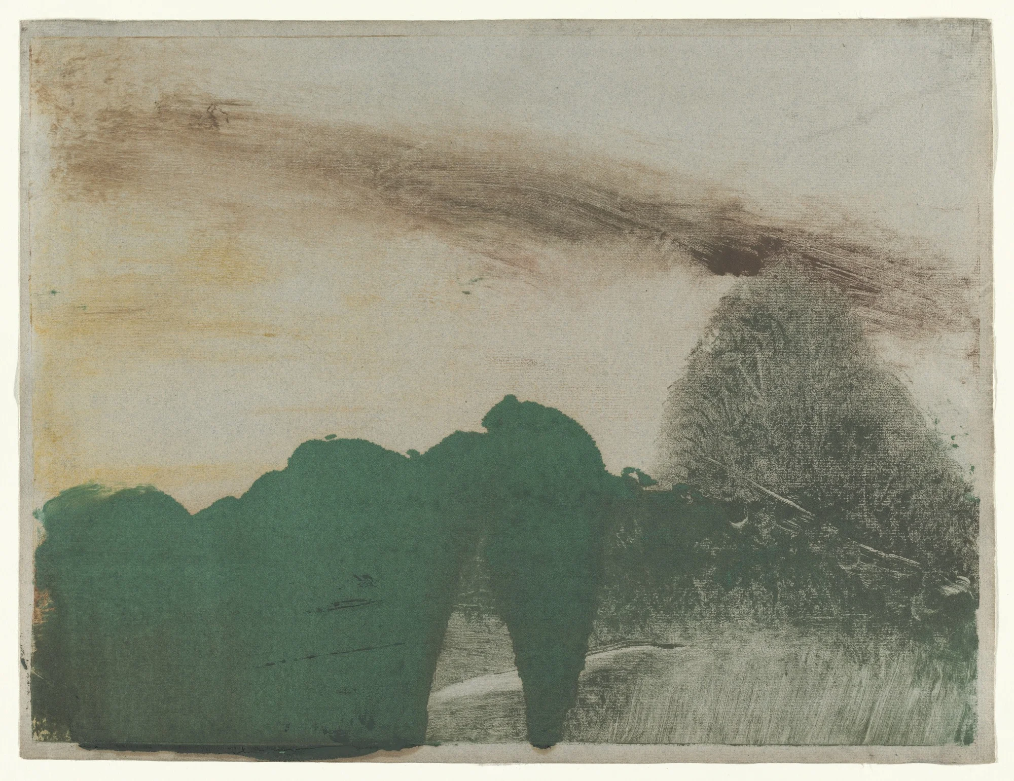 Forest in the Mountains (Forêt dans la montagne), Hilaire-Germain-Edgar Degas, c.1890. Monotype in oil on paper