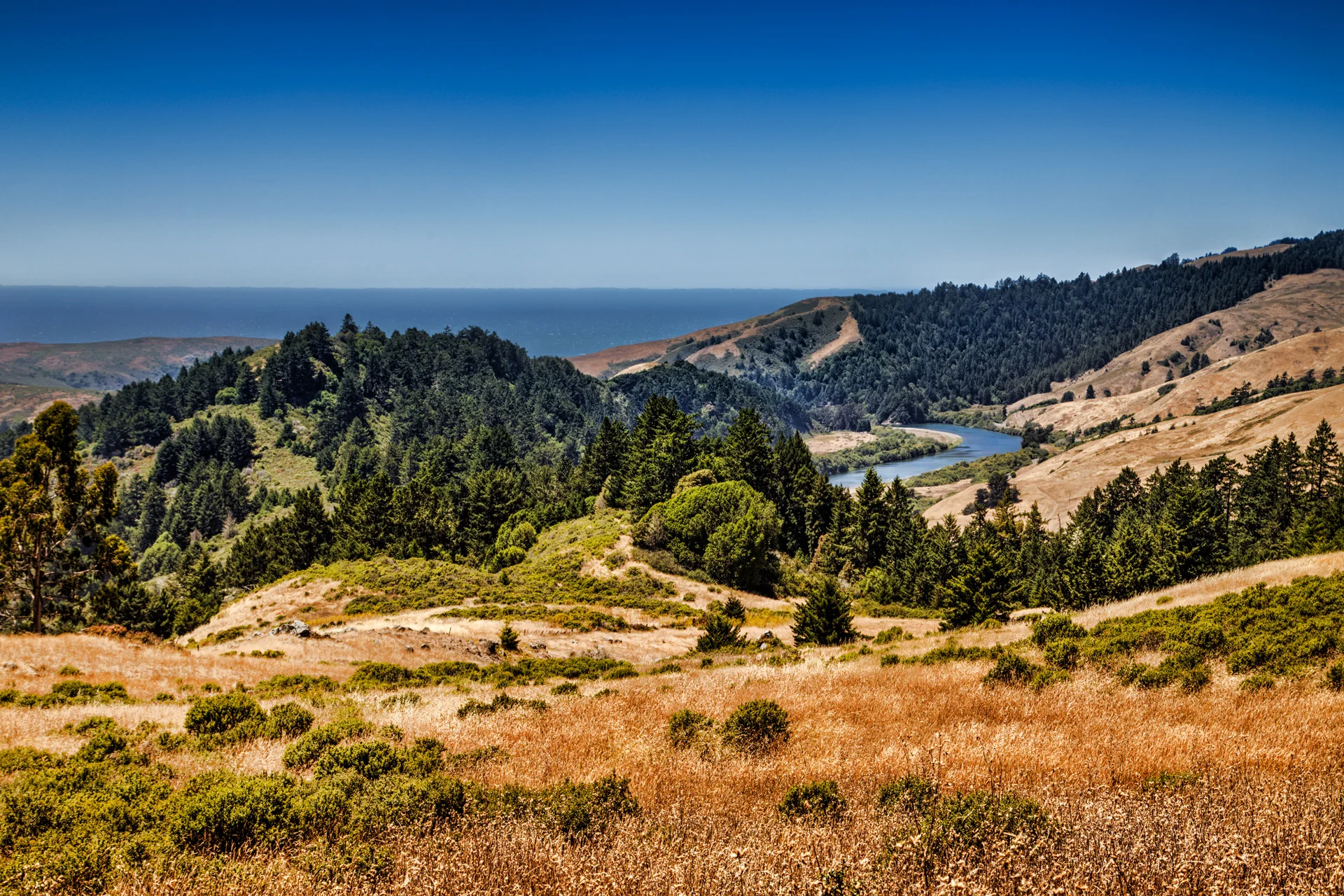 The Russian River Valley leads to the Pacific Coast. A true vacation wonderland.