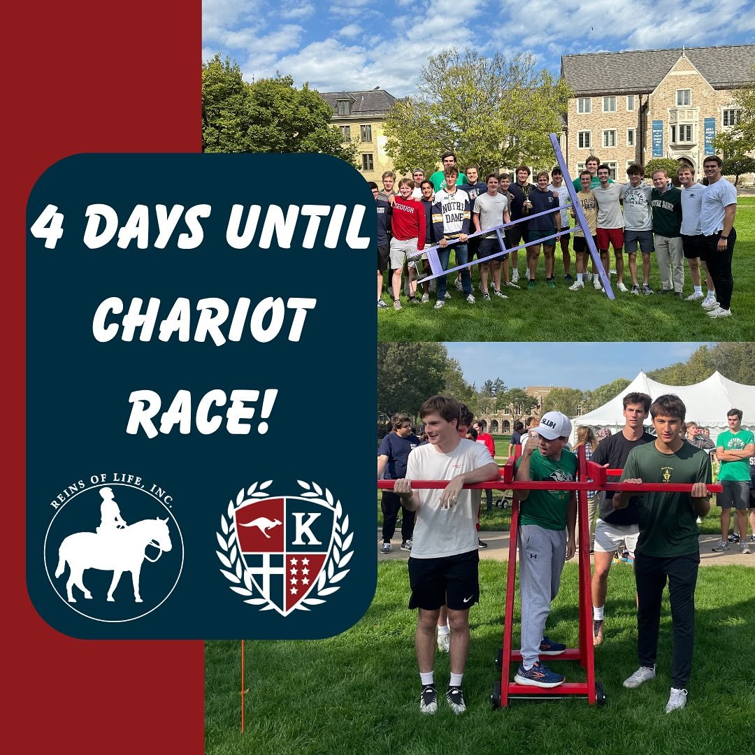 Chariot Race is coming up this Saturday (9/27) at 10:15 am on South Quad!

For more information, please visit reinsoflife.org/chariotrace

ROOL ROOS 🦘 🏎️ 🔥