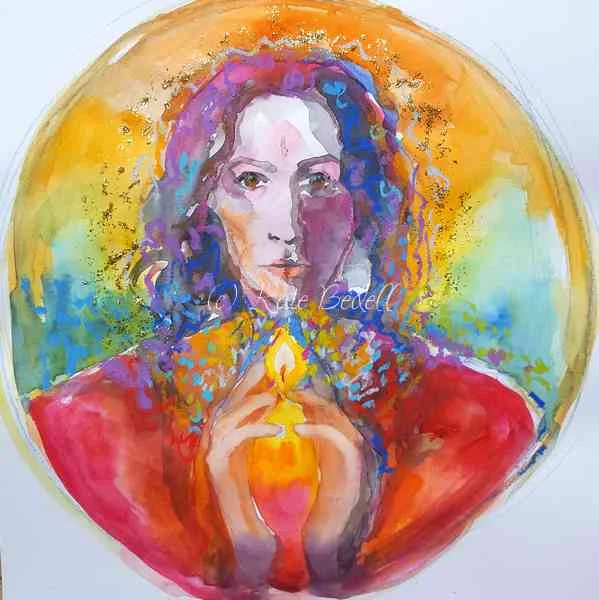 Colour sketch for work in progress, Mary Magdalene Mandala.