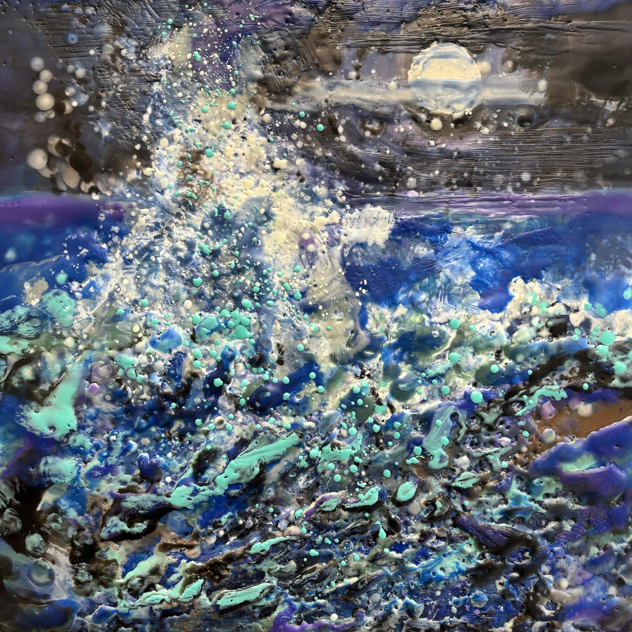 A full moon in Scorpio kind of encaustic painting! 

#fullmooninscorpio #encaustic