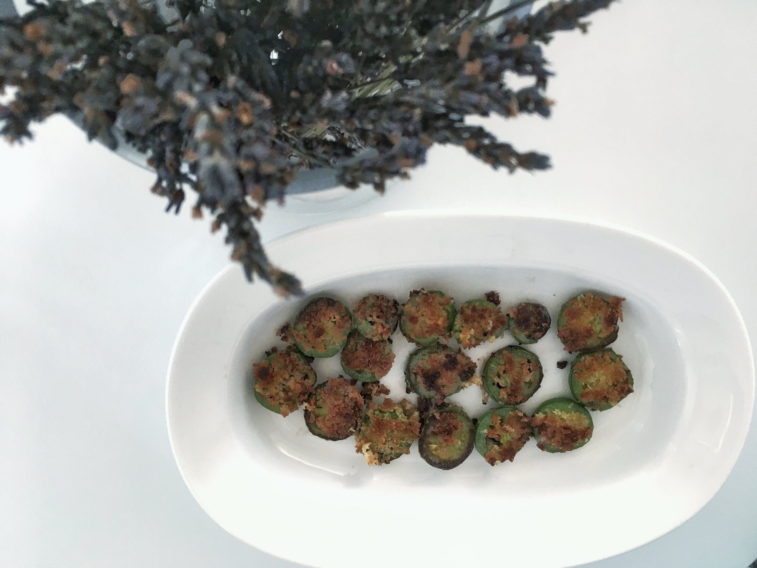 Panko-crusted duck fat jalapenos