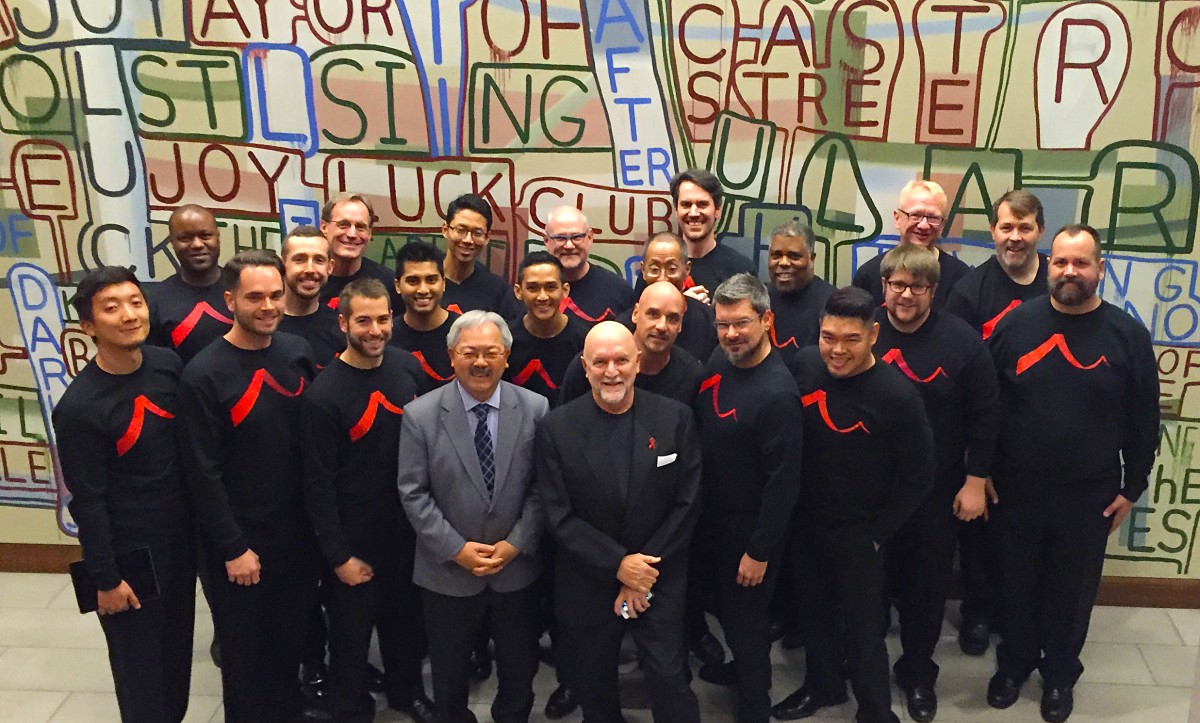 Members of SFGMC with San Francisco Mayor Edwin M. Lee, November 16, 2015.