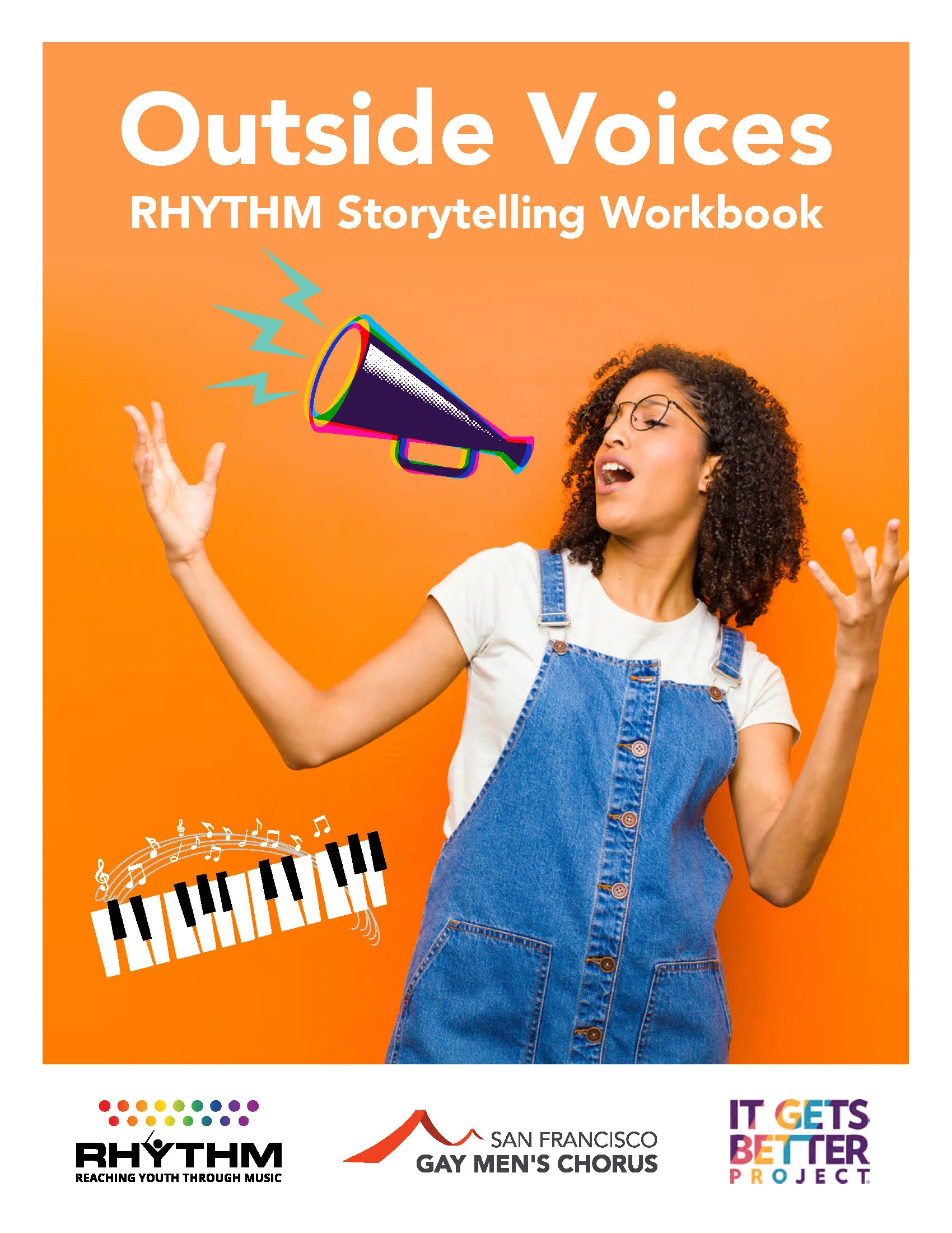 Cover of the Outside Voices RHYTHM Storytelling Workbook.