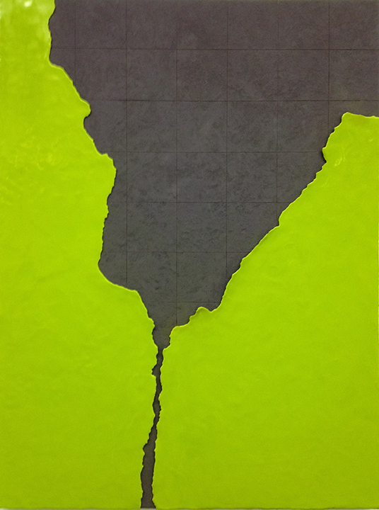   Untitled IV  Encaustic, oil stick, pigment, molding paste on panel 40 x 30 inches   