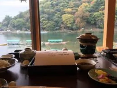 View from the main dining room at our ryokan
