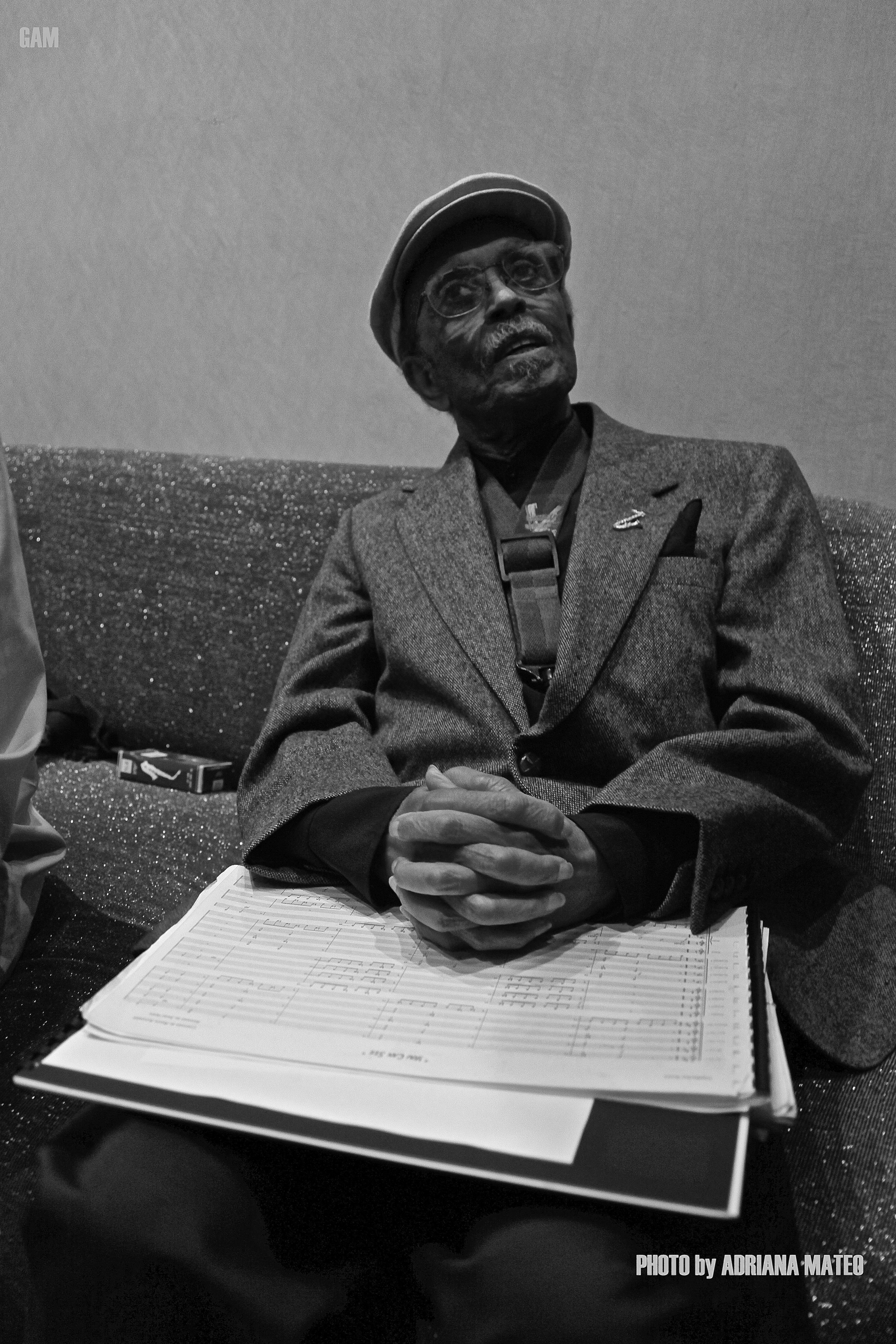 NEA Jazz Master Jimmy Heath (1926-2020) backstage at the Blue Note Jazz Club, NYC. This commissioned portrait was taken in 2015 for his 90th birthday.