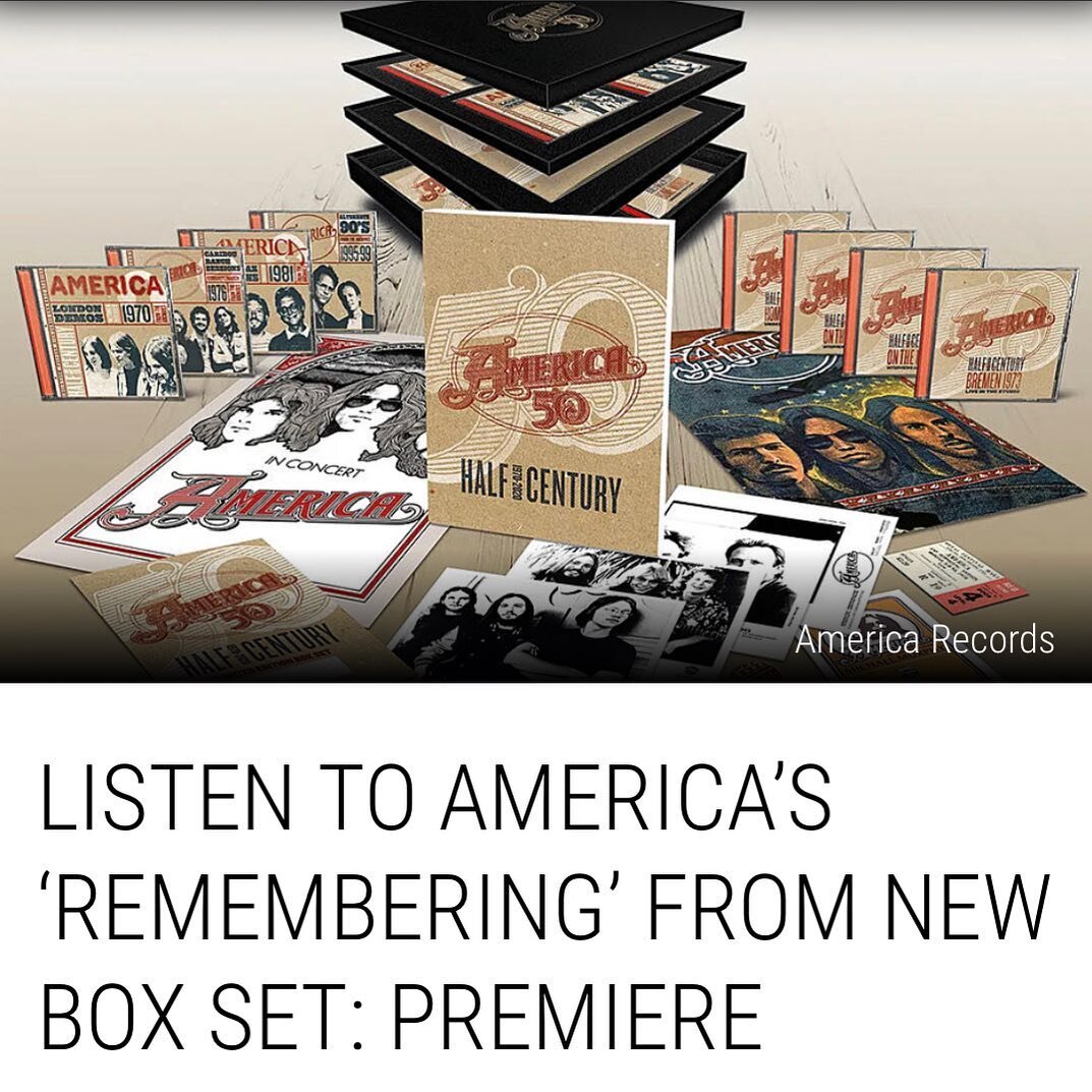I had the honor / pleasure of again working with my friends in @americaband and @jefflarsonmusic on their new song &lsquo;Remembering&rsquo; as well as some of the other songs included in this 50 year retrospective. (Link in bio!)
