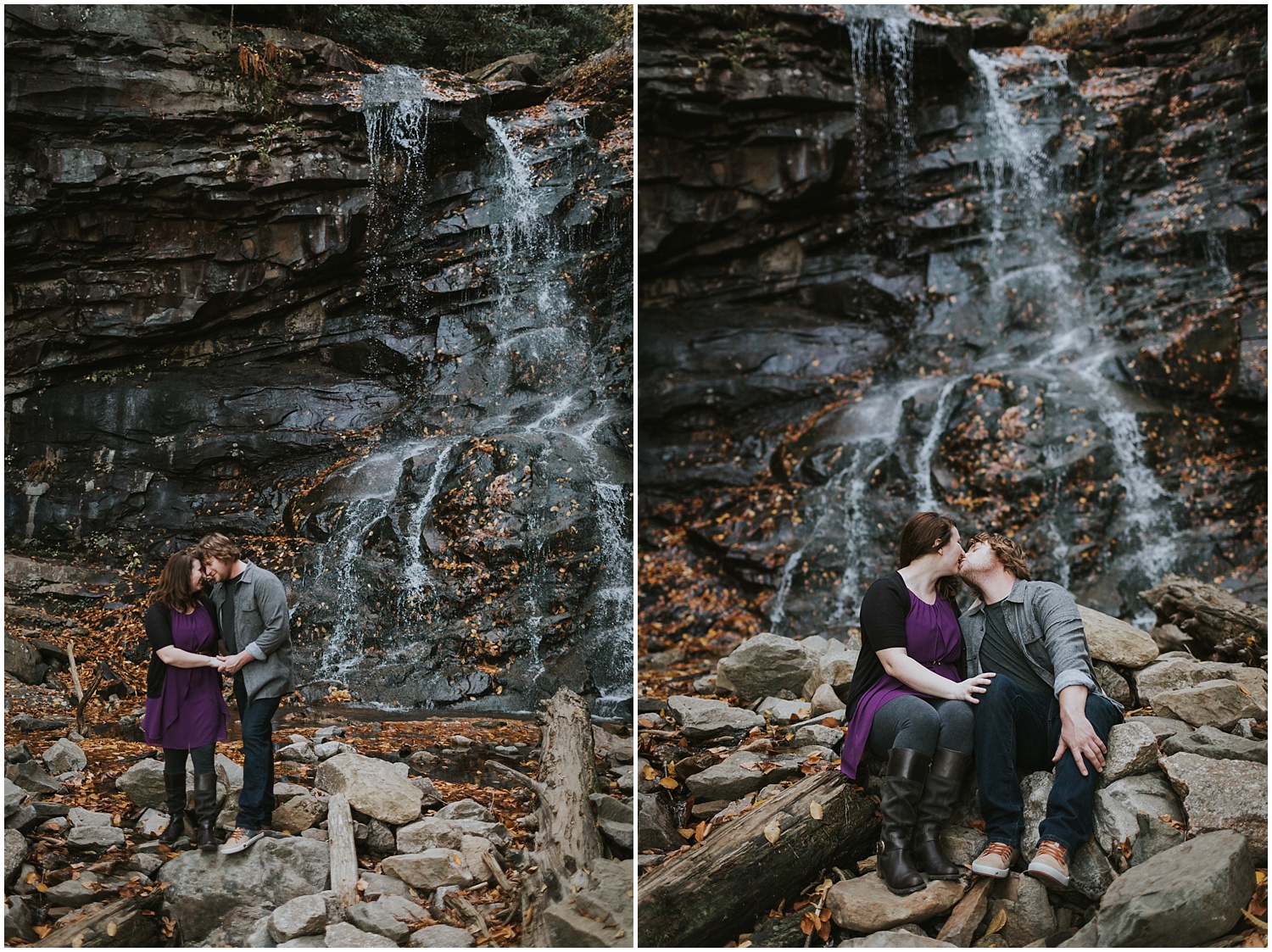 Glen Onoko Falls Jim Thorpe Engagement Photographer