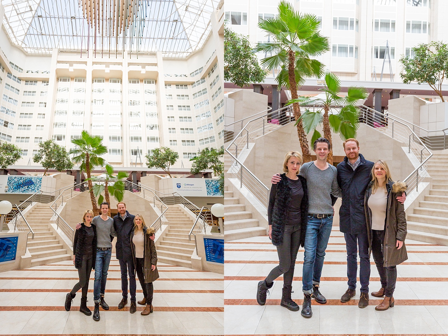 They were taking a group selfie, so I offered to take their photos at the Hilton Prague.