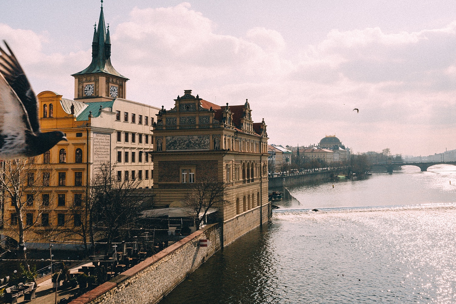 Taken on the Charles Bridge, Prague (notice the photobombing bird)