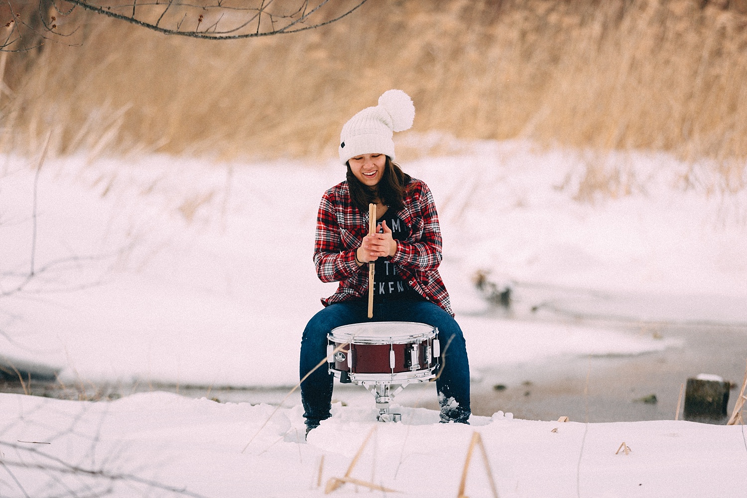 Berks County snowy teenager photoshoot