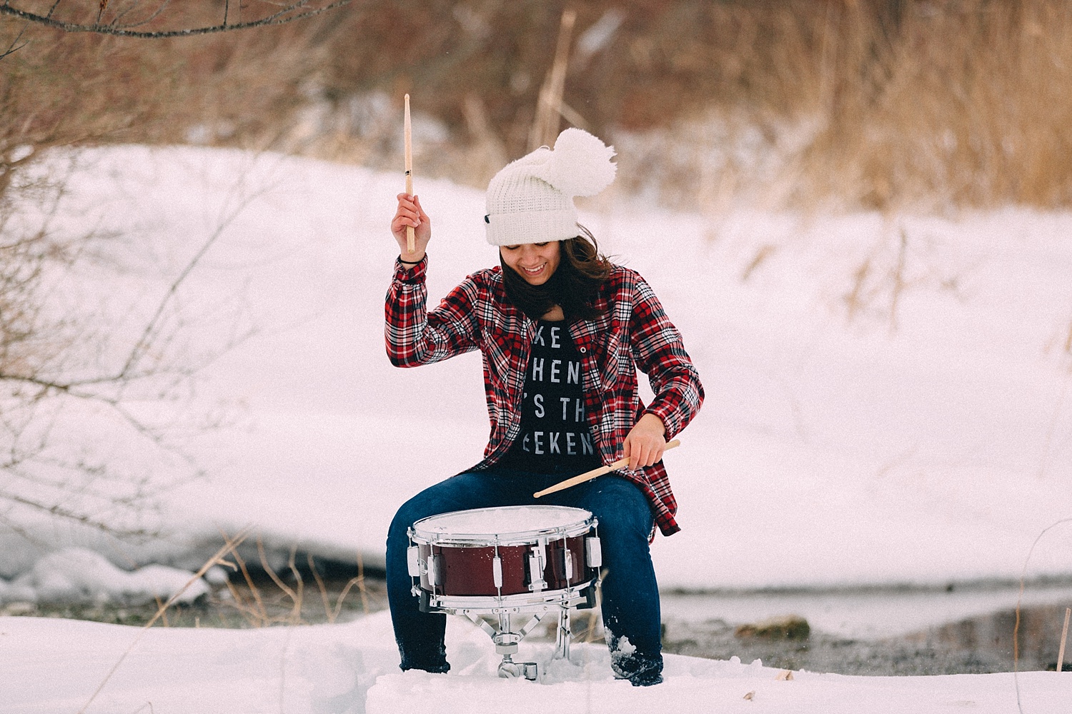 Berks County snowy teenager photoshoot