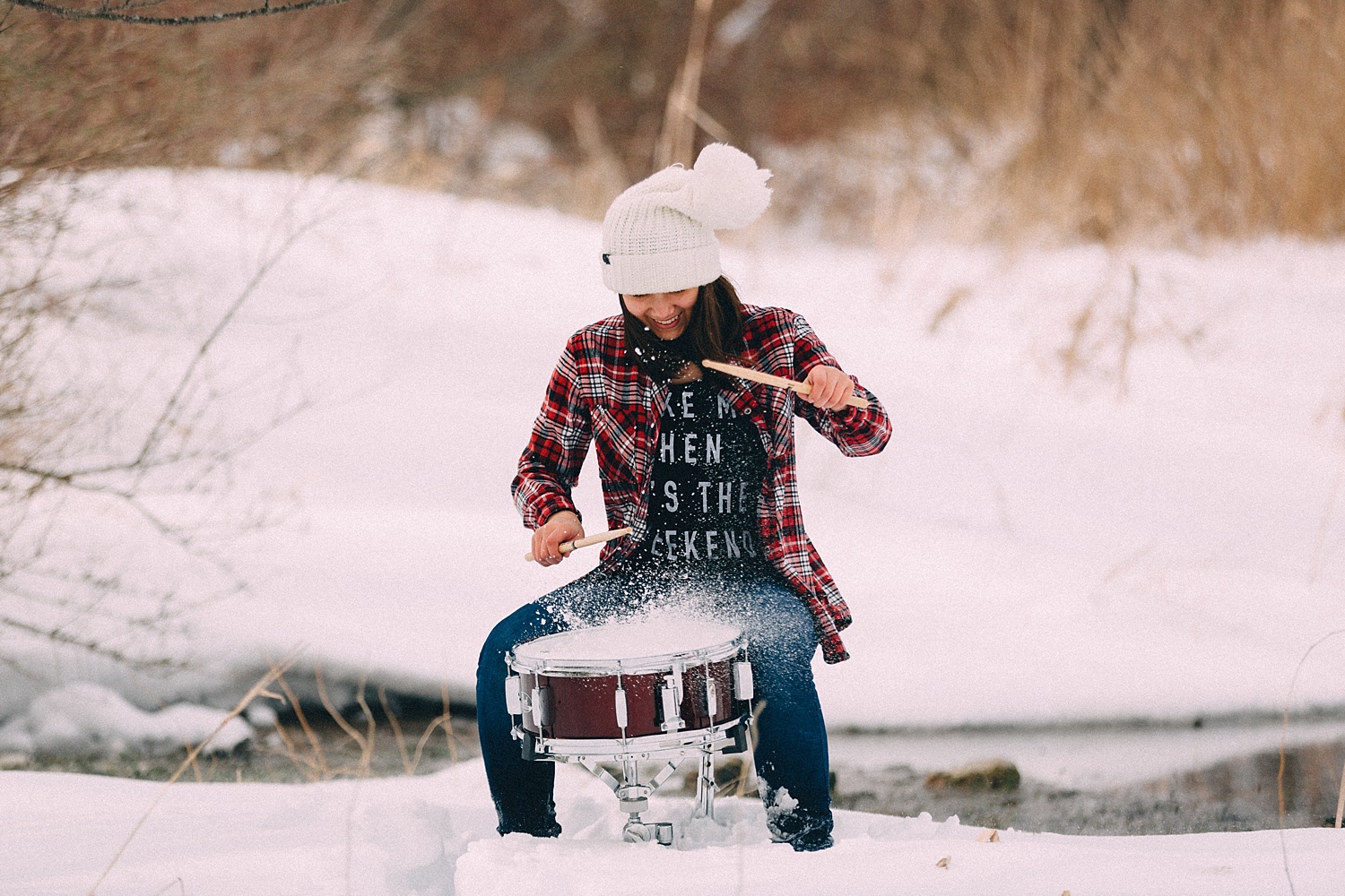 Berks County snowy teenager photoshoot